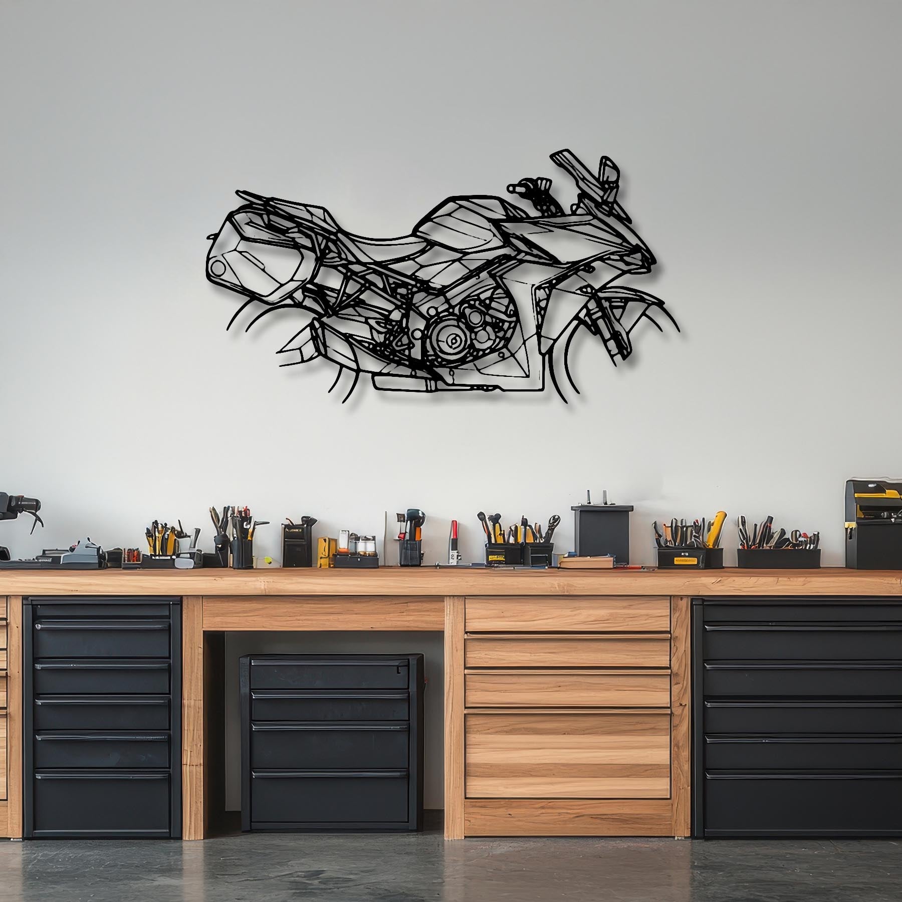 GSX S1000GT Travel Silhouette Metal Wall Art