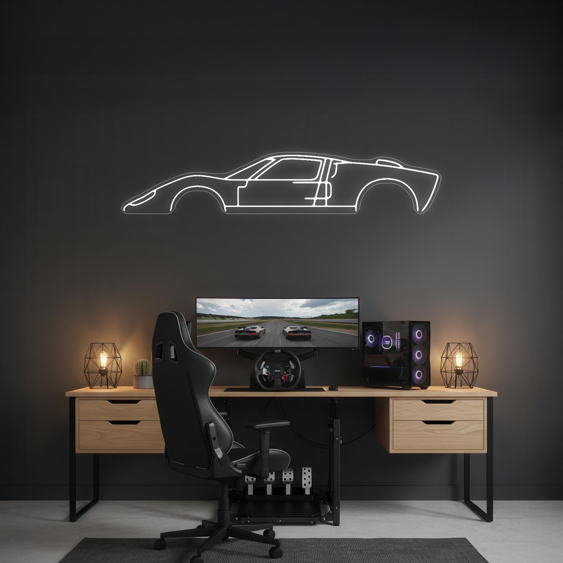 GT-40 Neon Silhouette