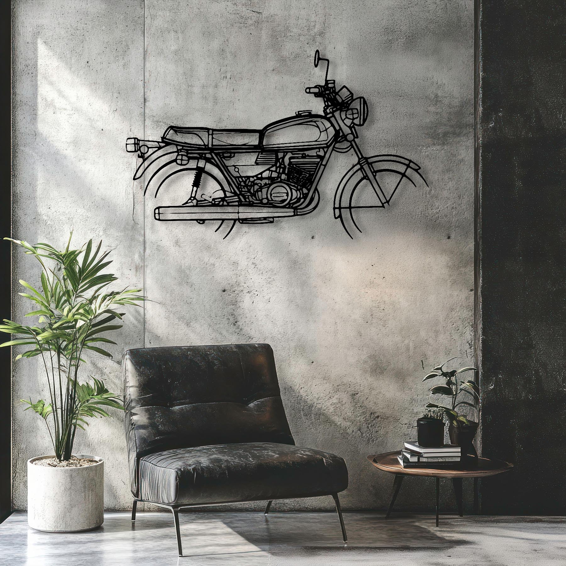 GT250 1975 Silhouette Metal Wall Art