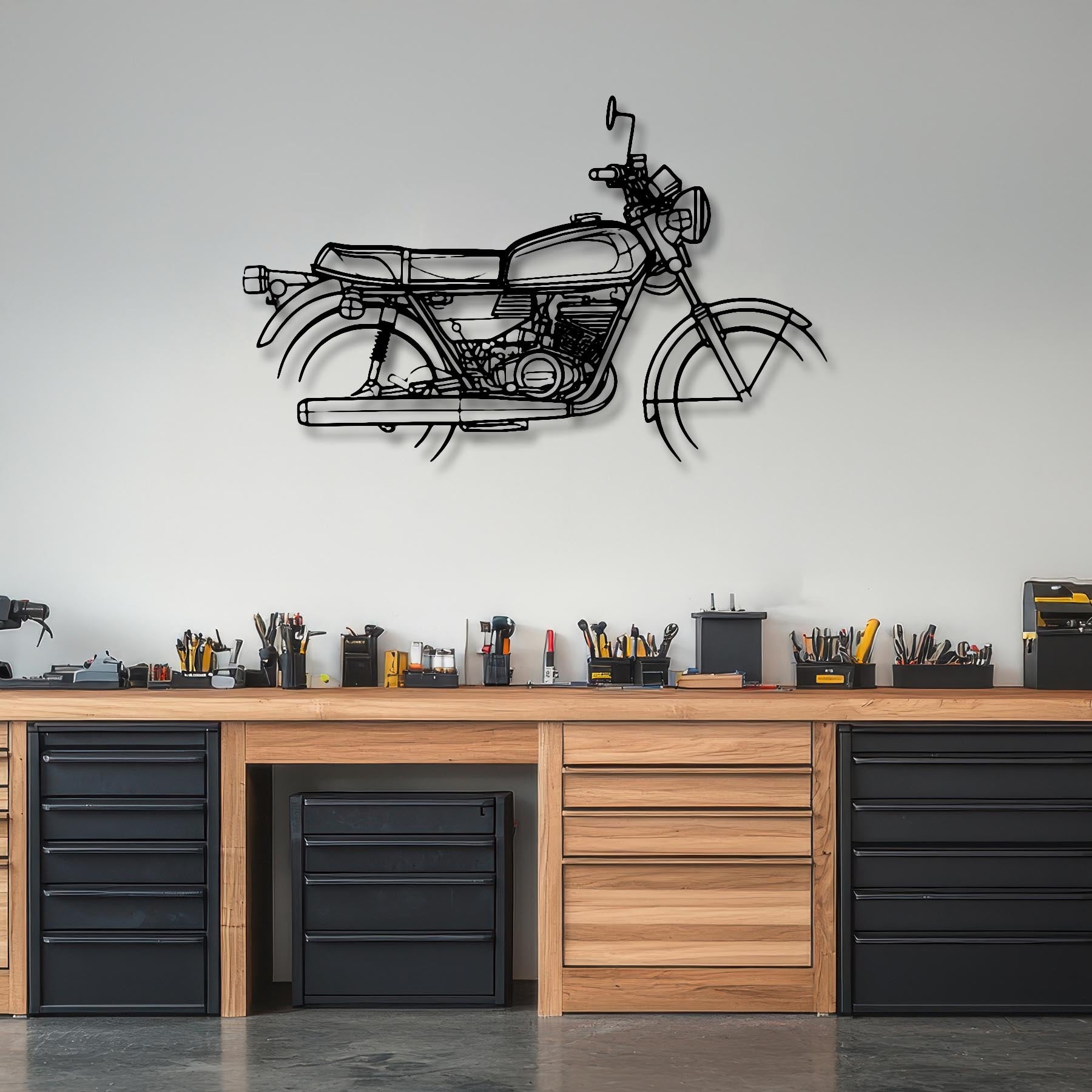 GT250 1975 Silhouette Metal Wall Art