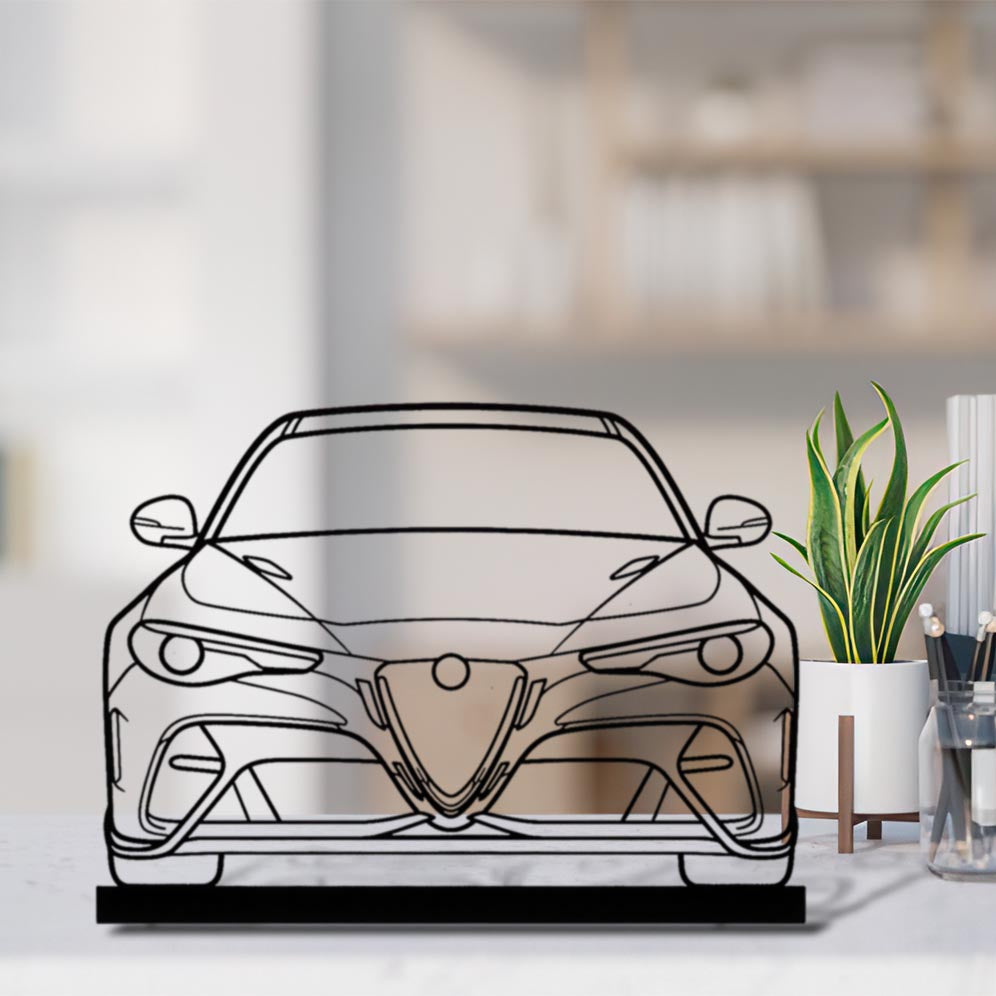 Giulia GTAm Front 2020 Silhouette Metal Art Stand