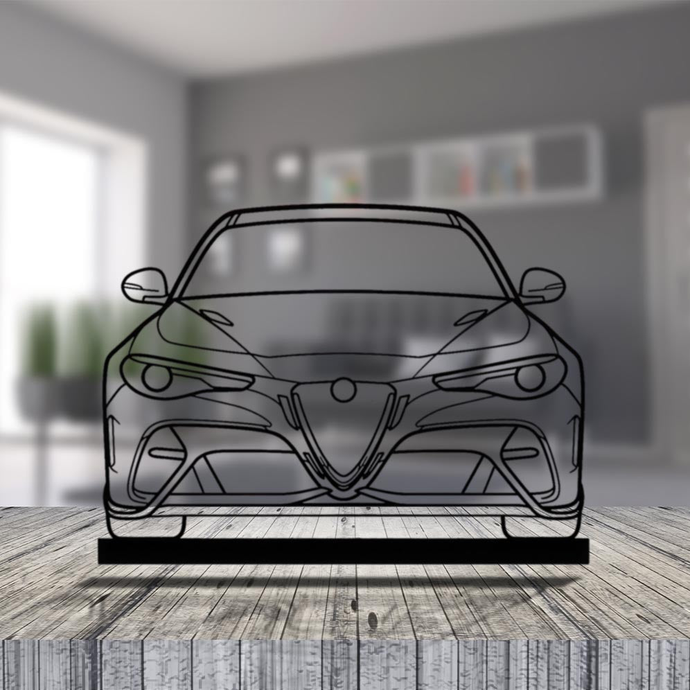 Giulia GTAm Front 2020 Silhouette Metal Art Stand