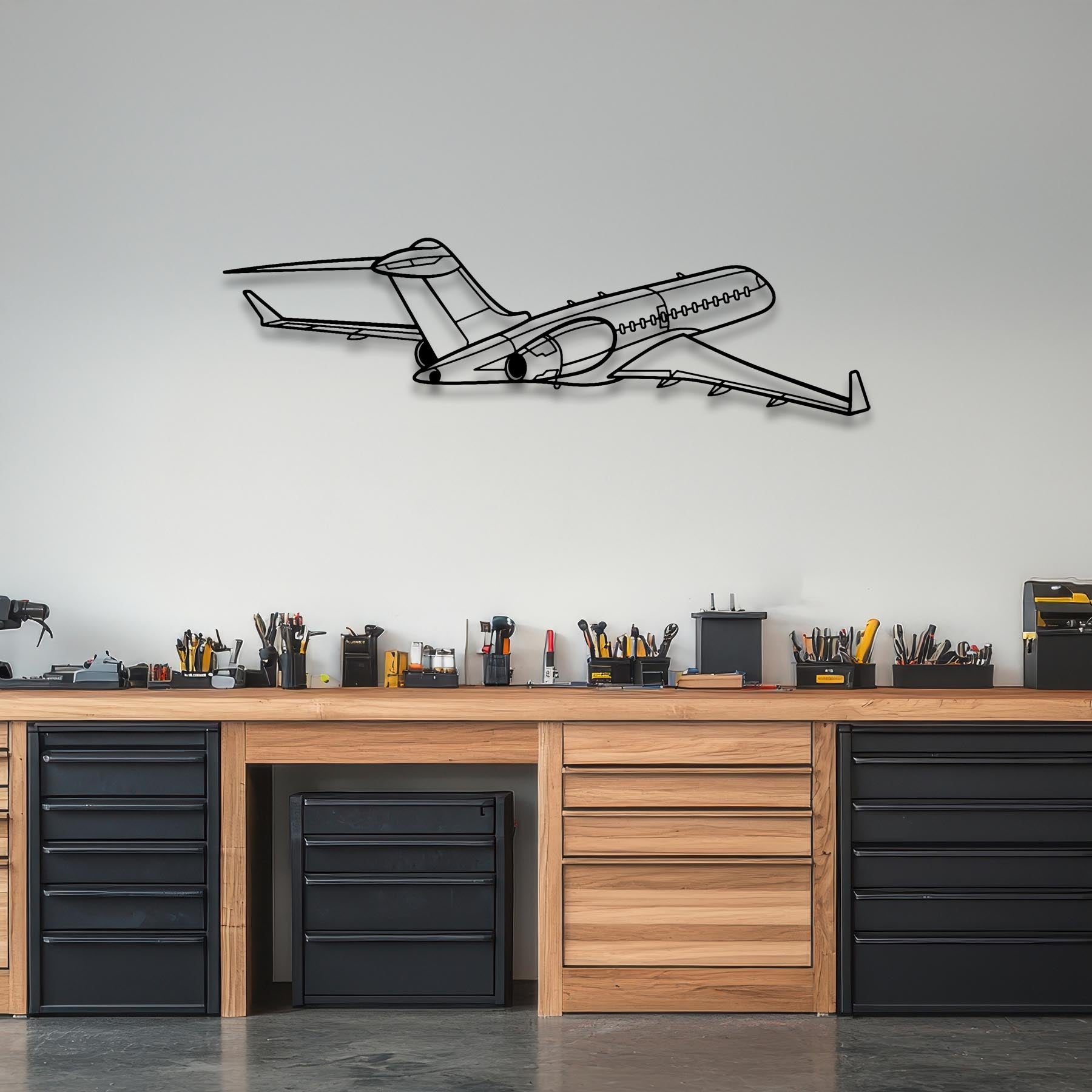 Global 6000 Back Angle Metal Aircraft Wall Art - NCP0381