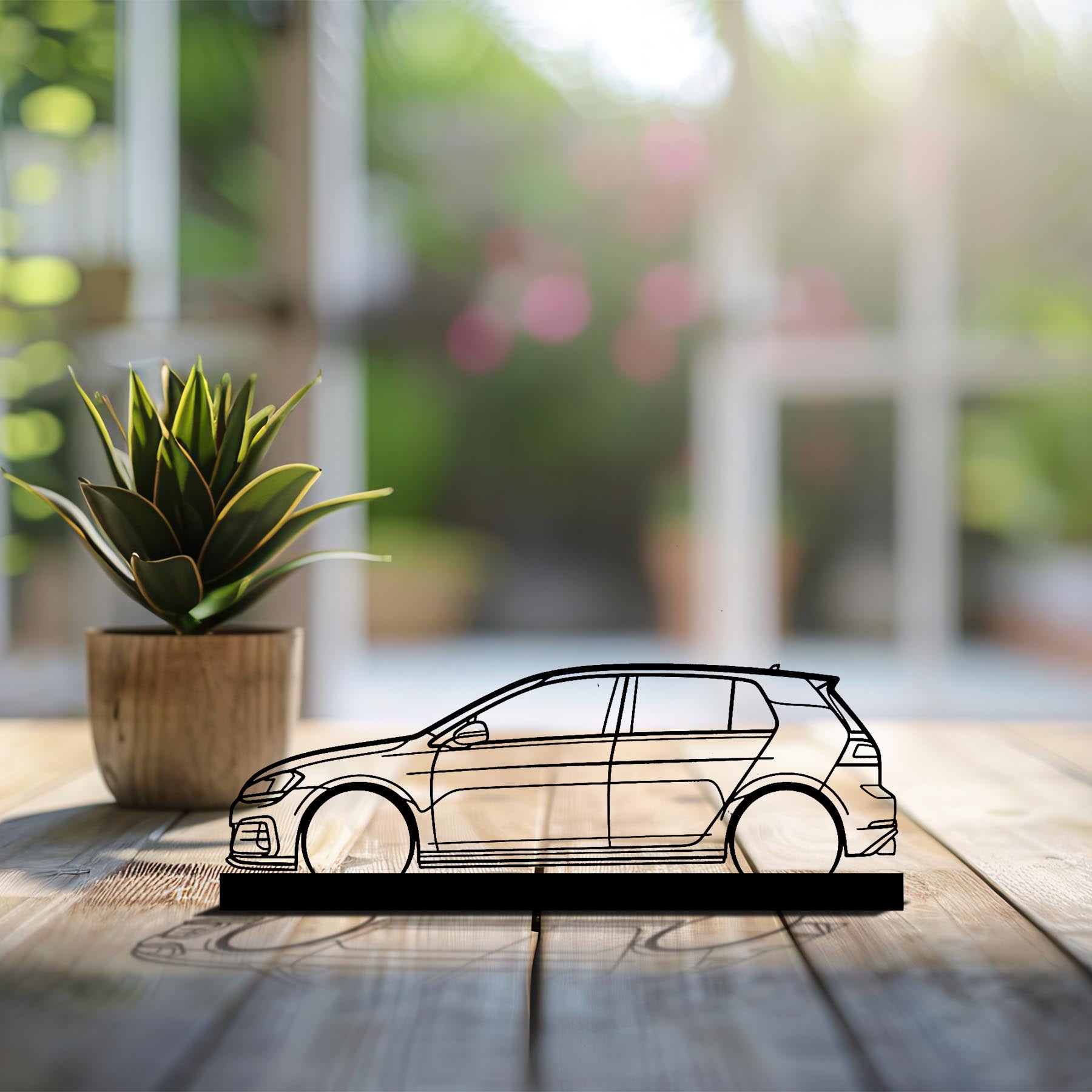 Golf 7 GTI Silhouette Metal Art Stand