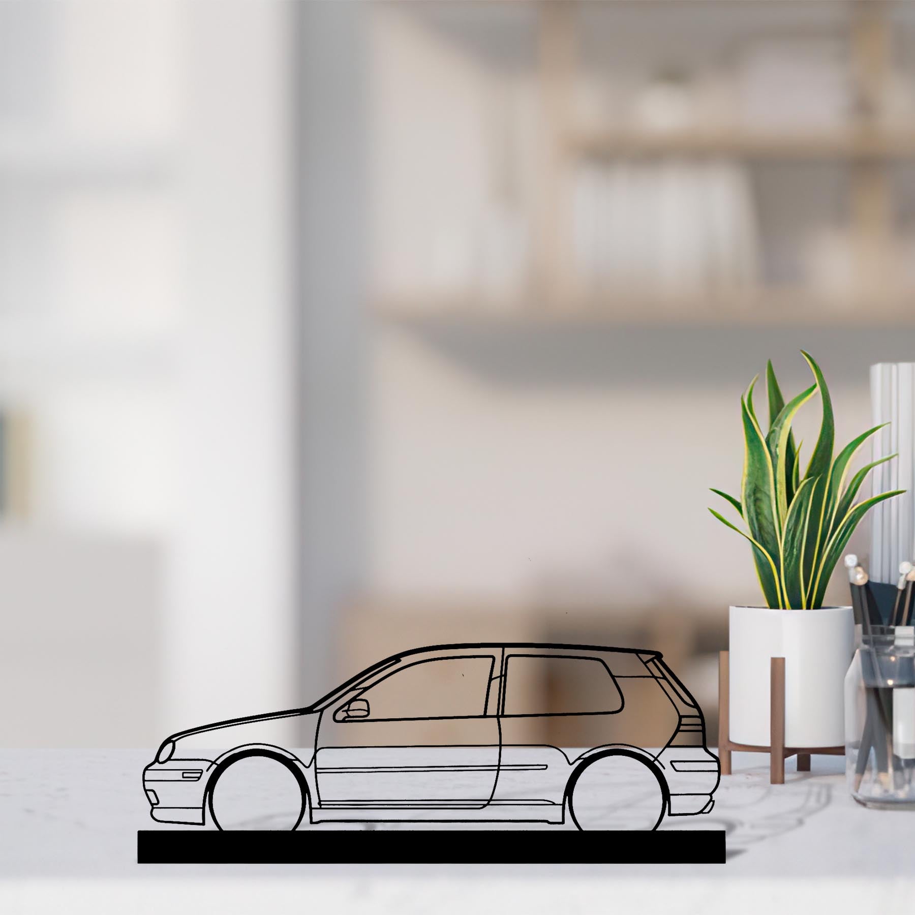 Golf GTI mk4 Silhouette Metal Art Stand