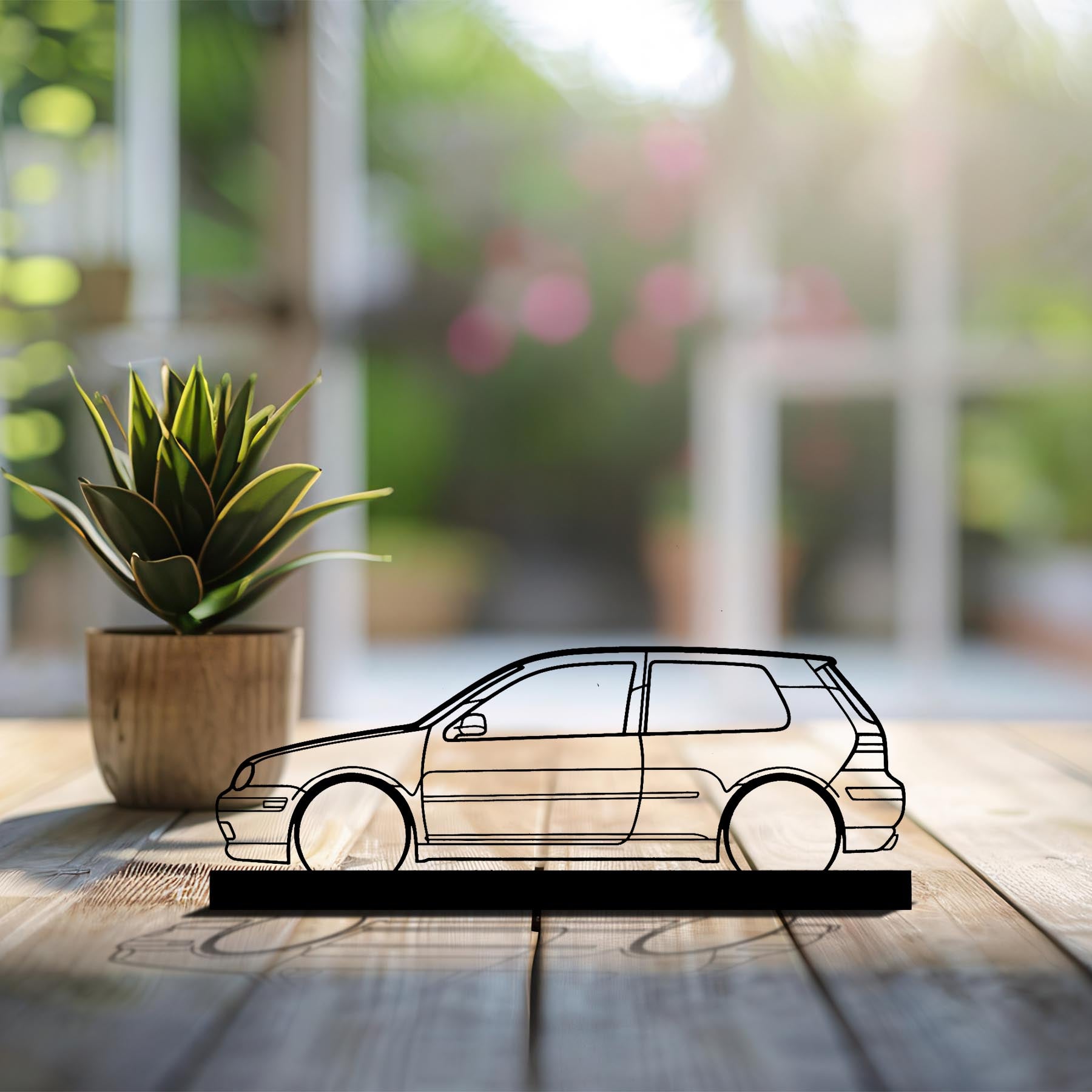 Golf GTI mk4 Silhouette Metal Art Stand