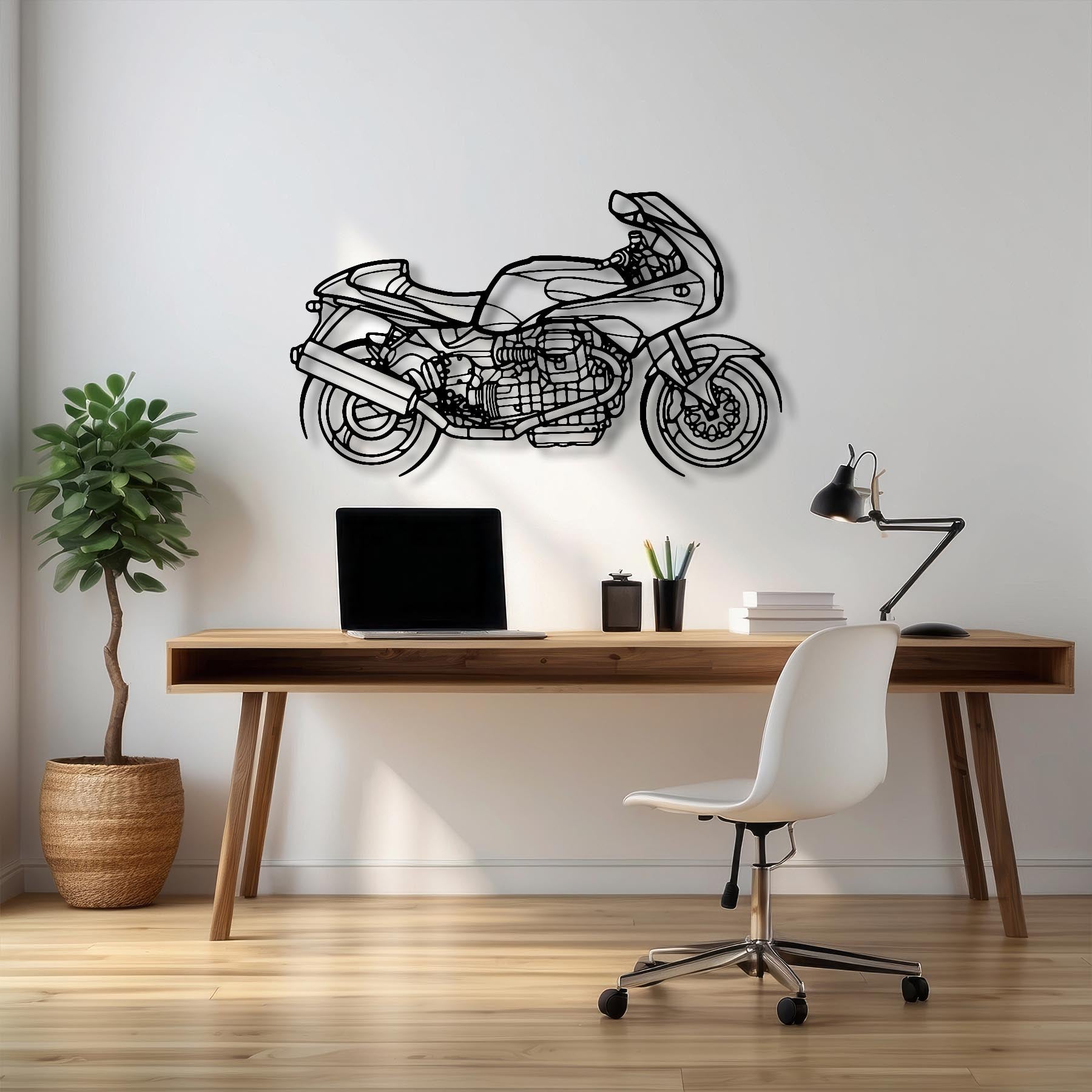 Guzzi V11 Silhouette Metal Wall Art