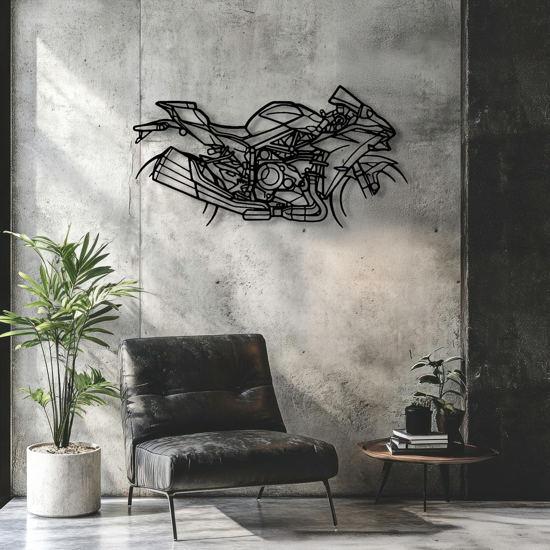 H2 Carbon Silhouette Metal Wall Art