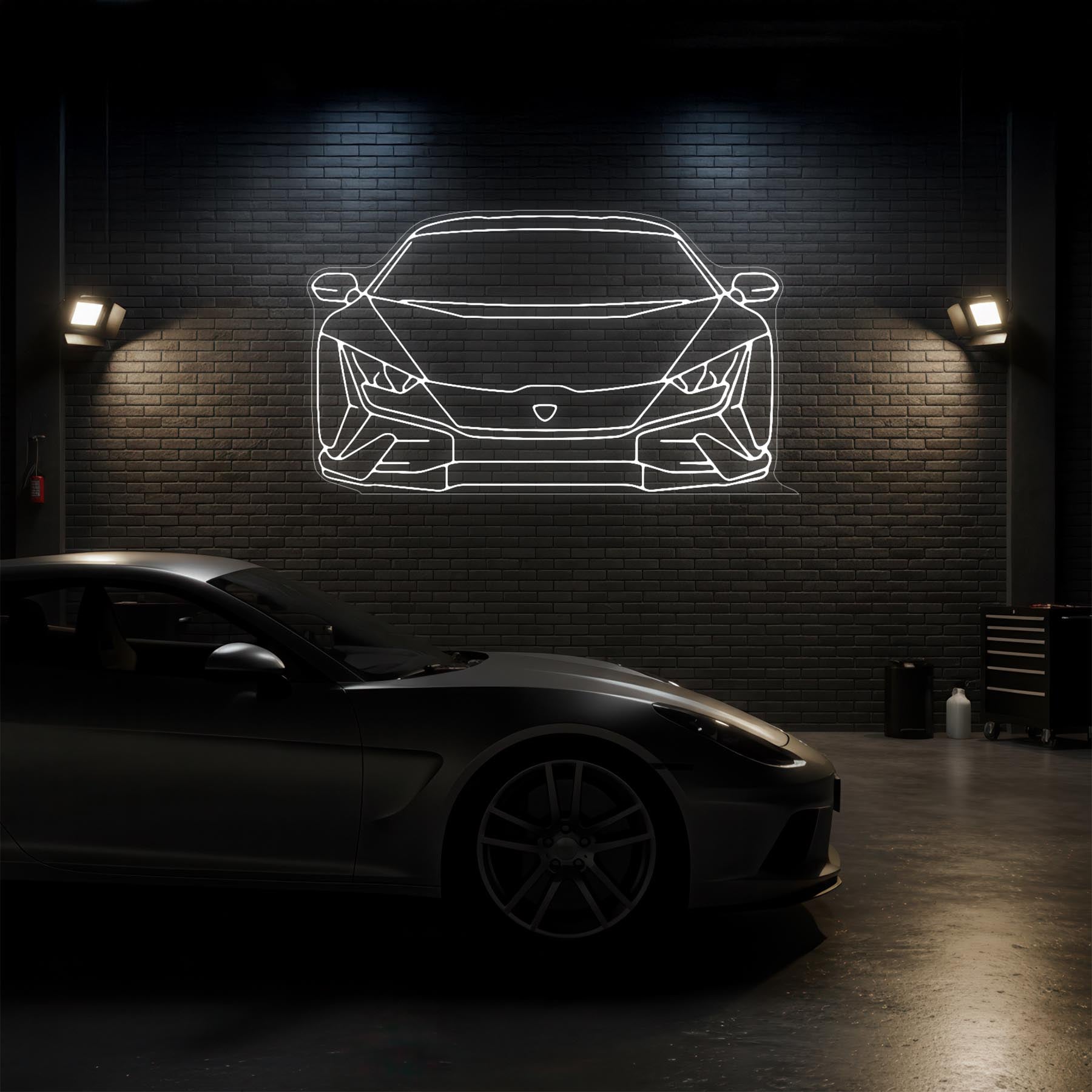 Huracan Tecnica Front Neon Silhouette