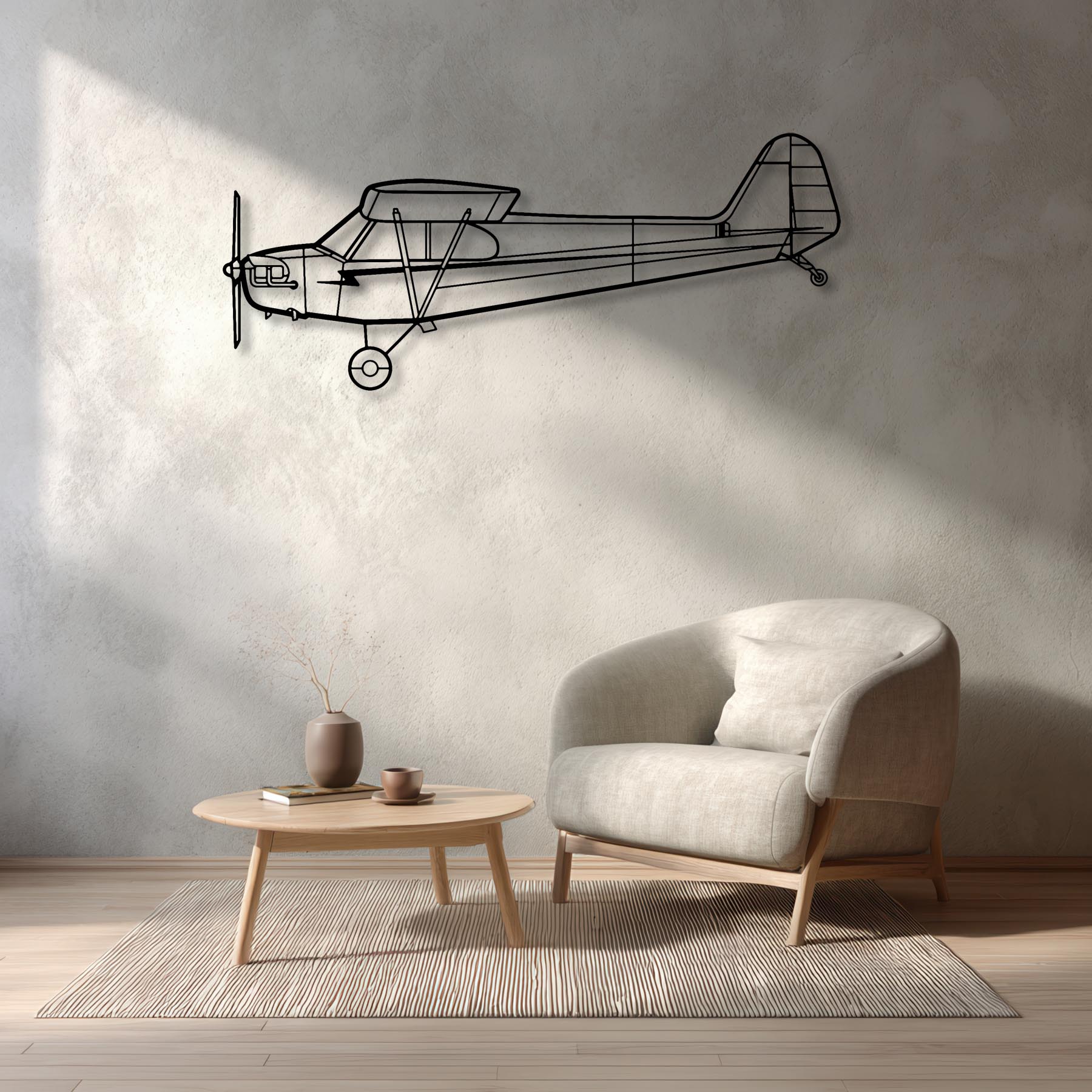 J-3 Cub Metal Aircraft Wall Art - NCP0097