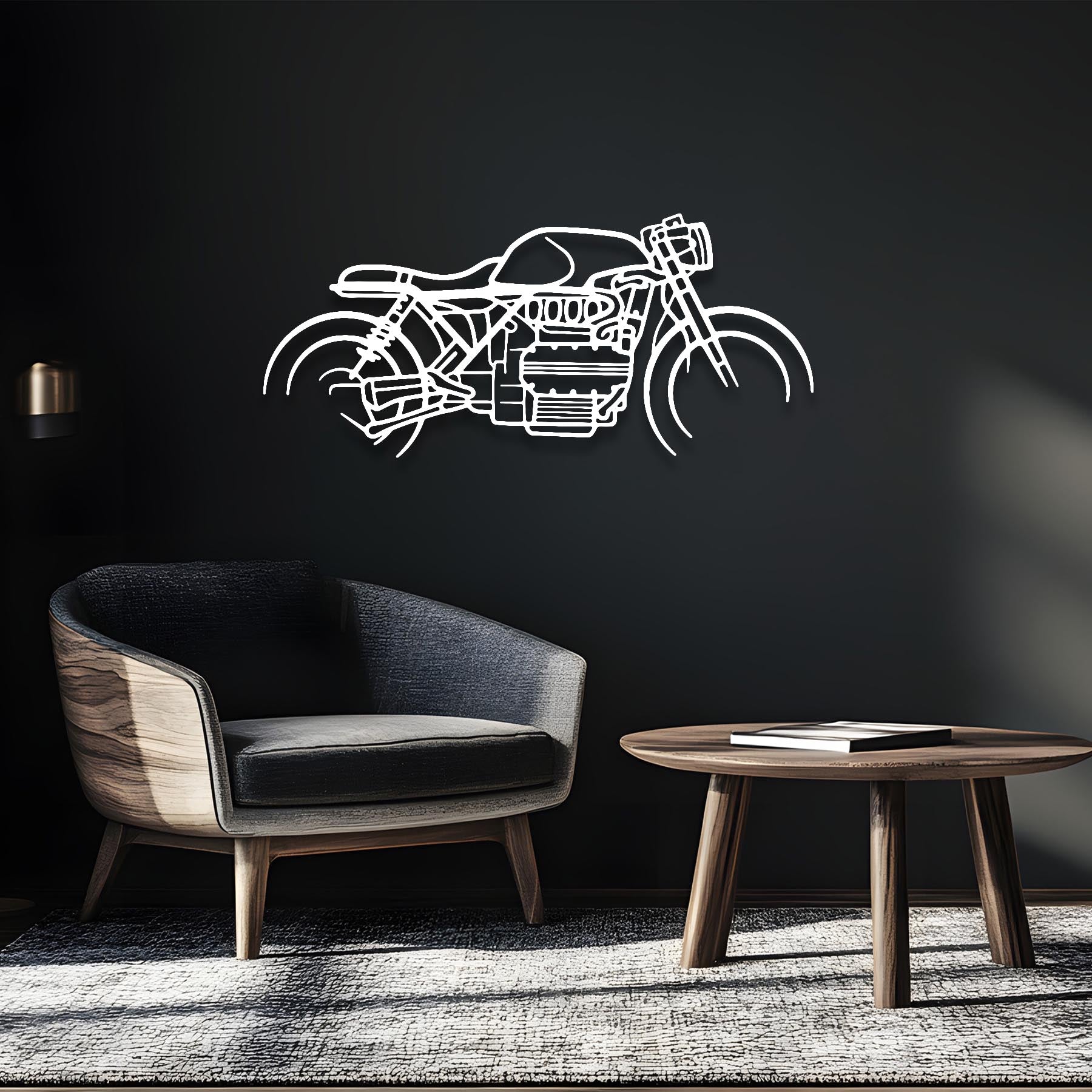 K1100 Cafe Racer Metal Silhouette Wall Art
