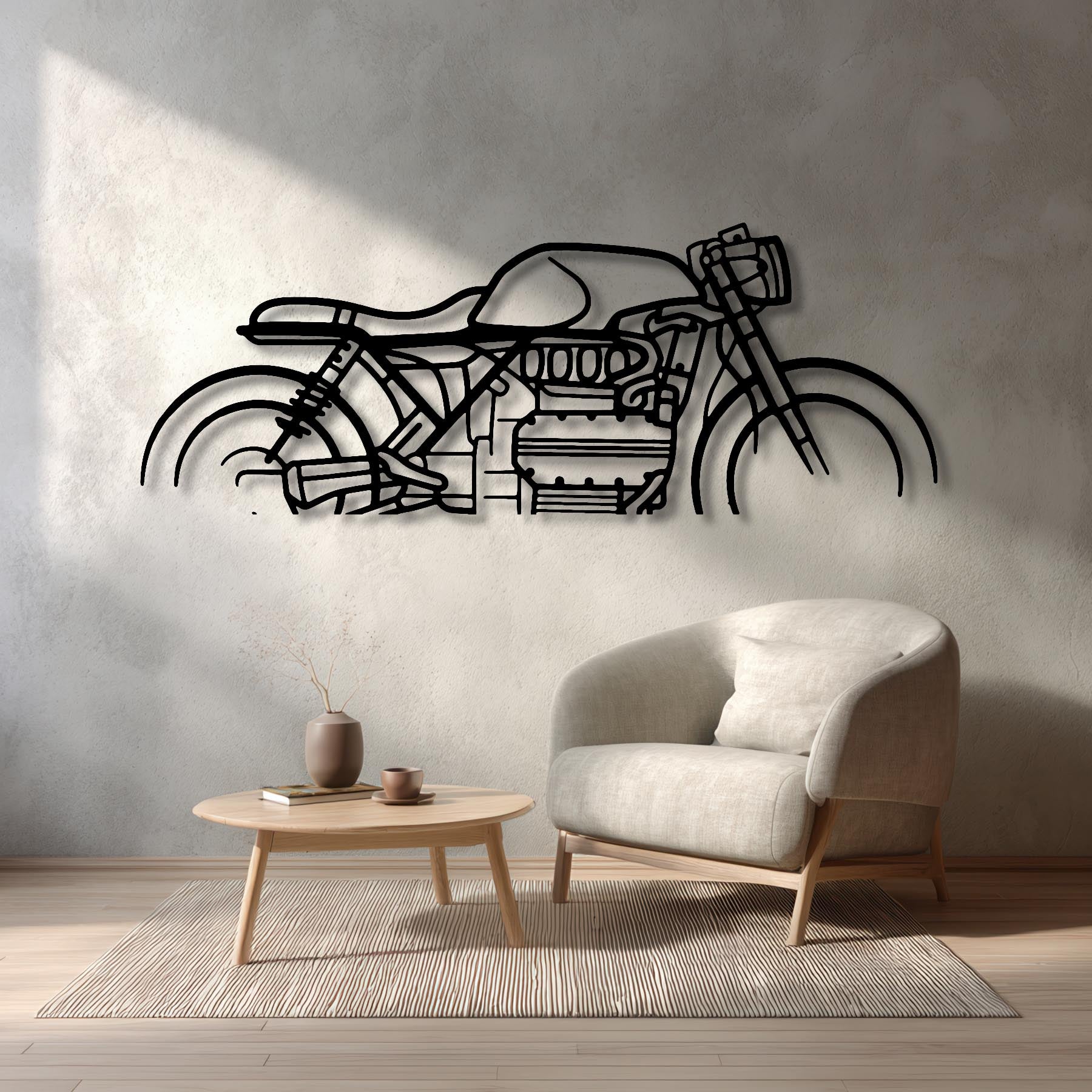 K1100 Cafe Racer Silhouette Metal Art Stand