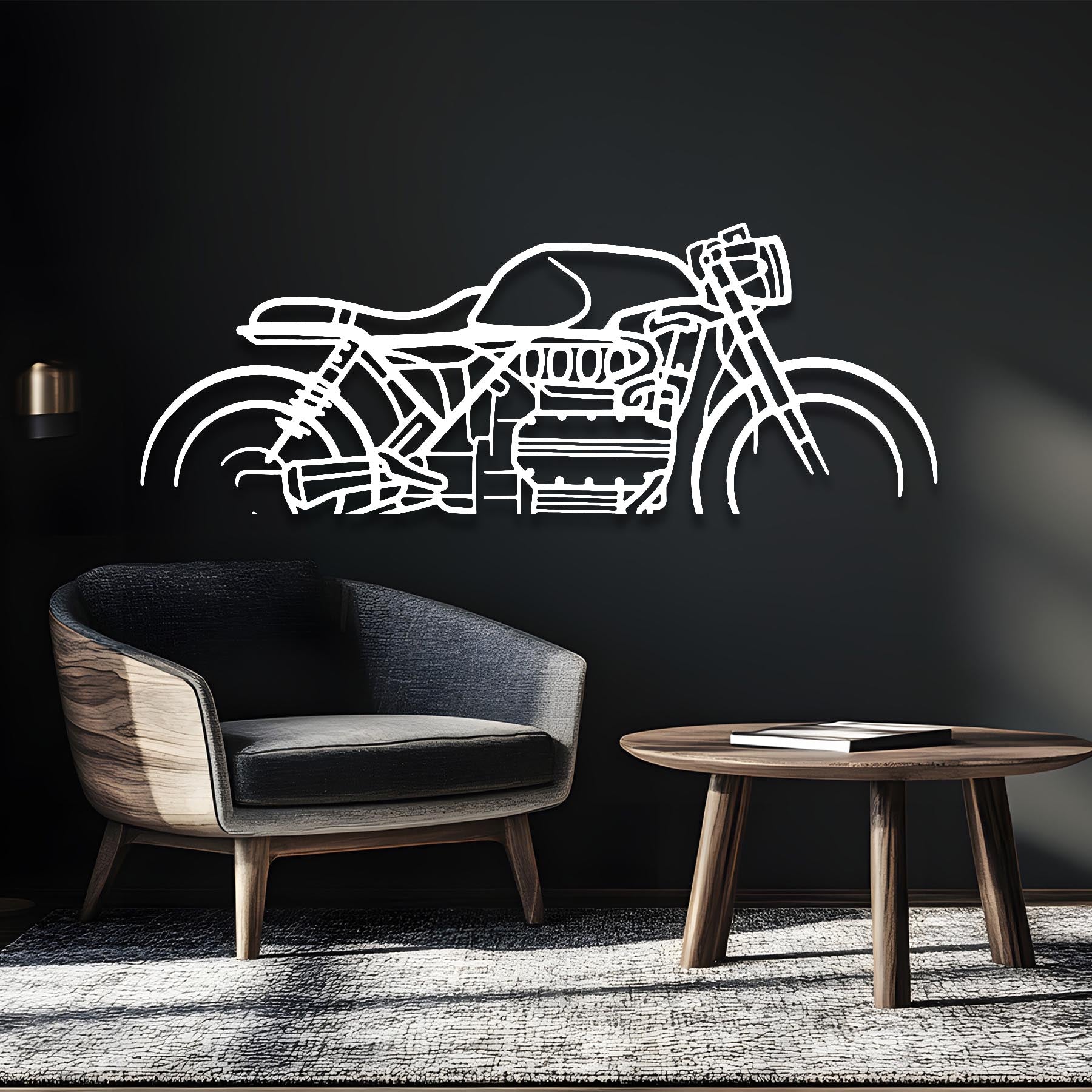 K1100 Cafe Racer Silhouette Metal Art Stand