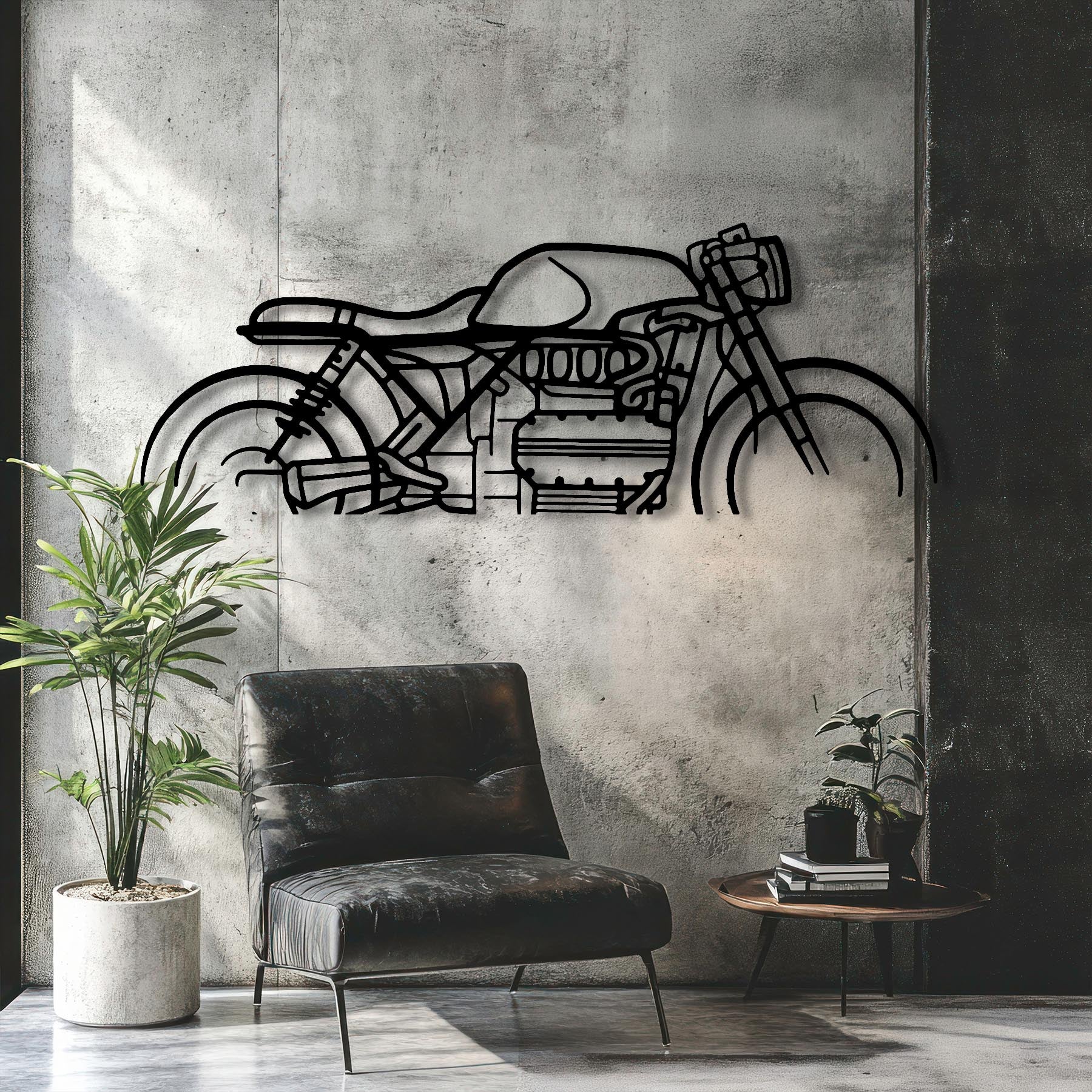 K1100 Cafe Racer Silhouette Metal Art Stand