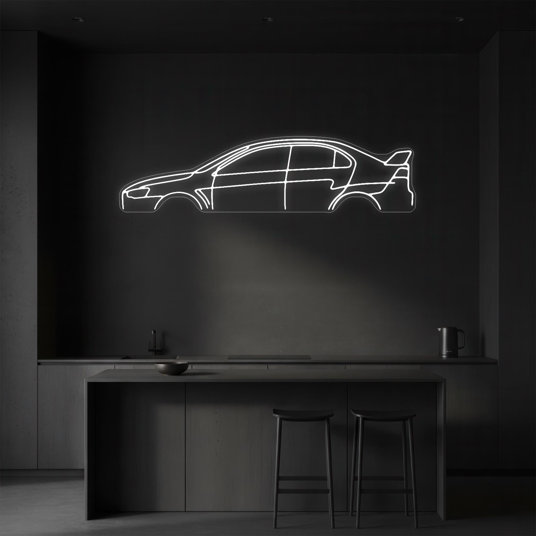 Lancer Evo X Neon Silhouette