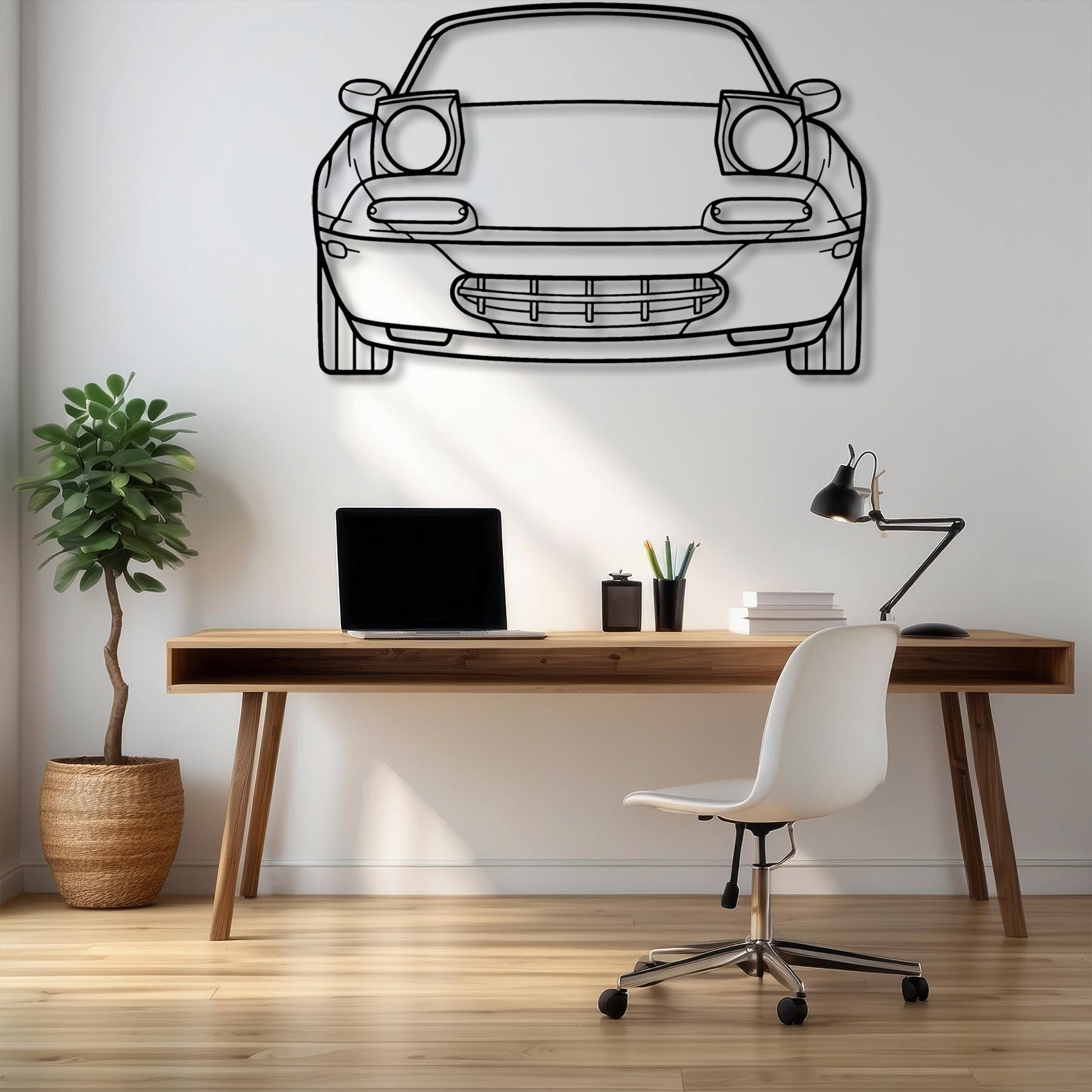 MX-5 1991 Front Silhouette Metal Wall Art