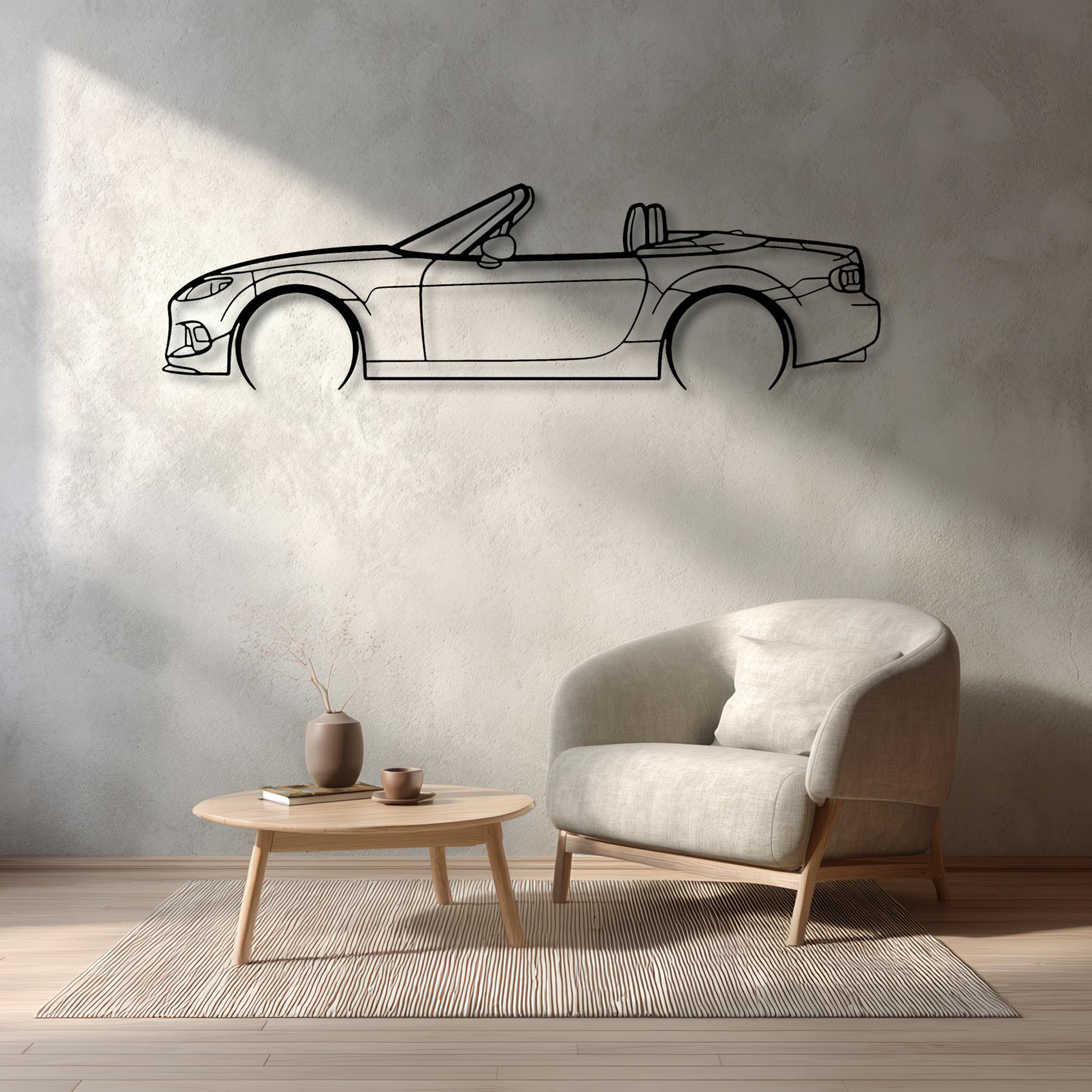 MX-5 NC 2014 Detailed Silhouette Metal Wall Art