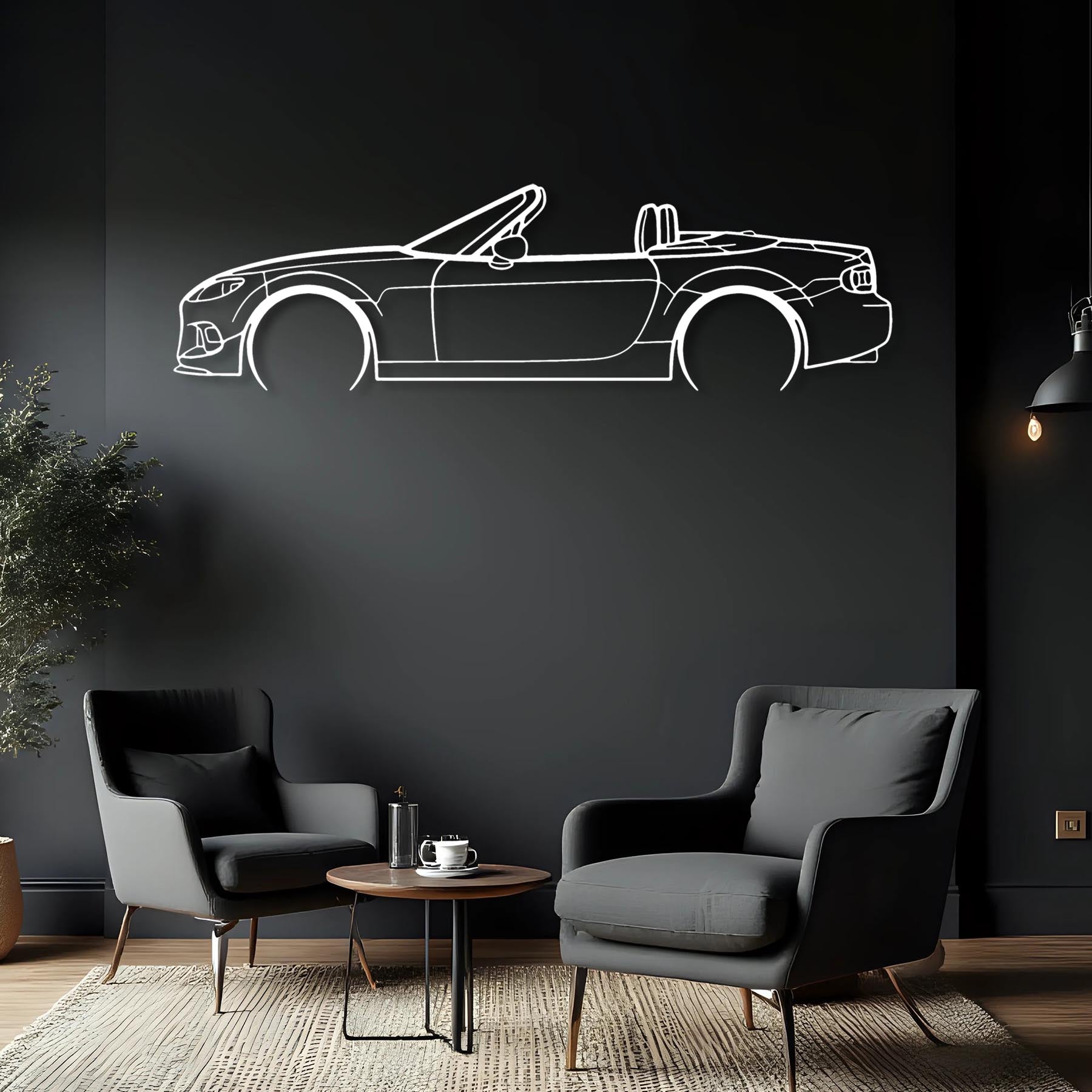 MX-5 NC 2014 Detailed Silhouette Metal Wall Art