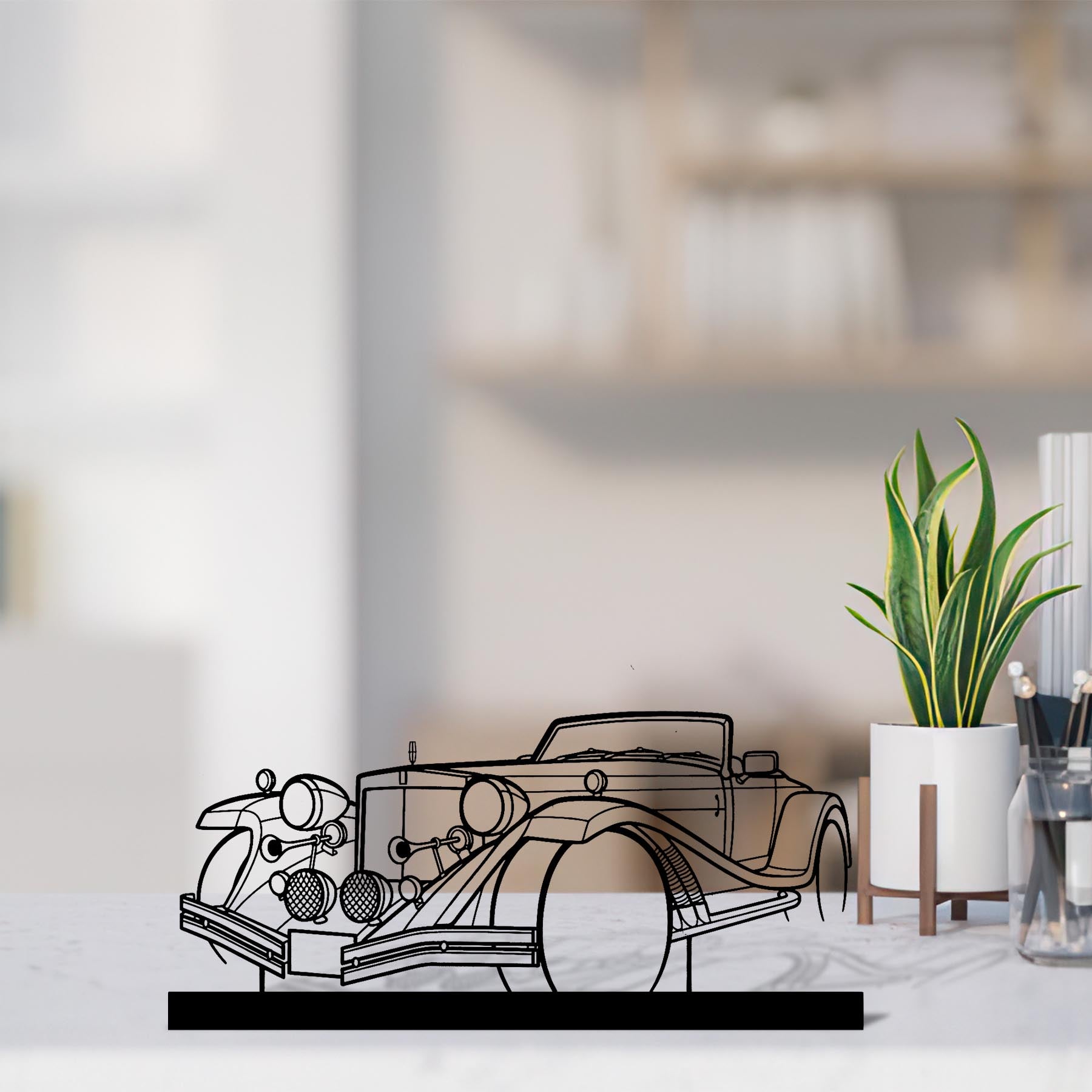 Mercury 1977 Angle Silhouette Metal Art Stand