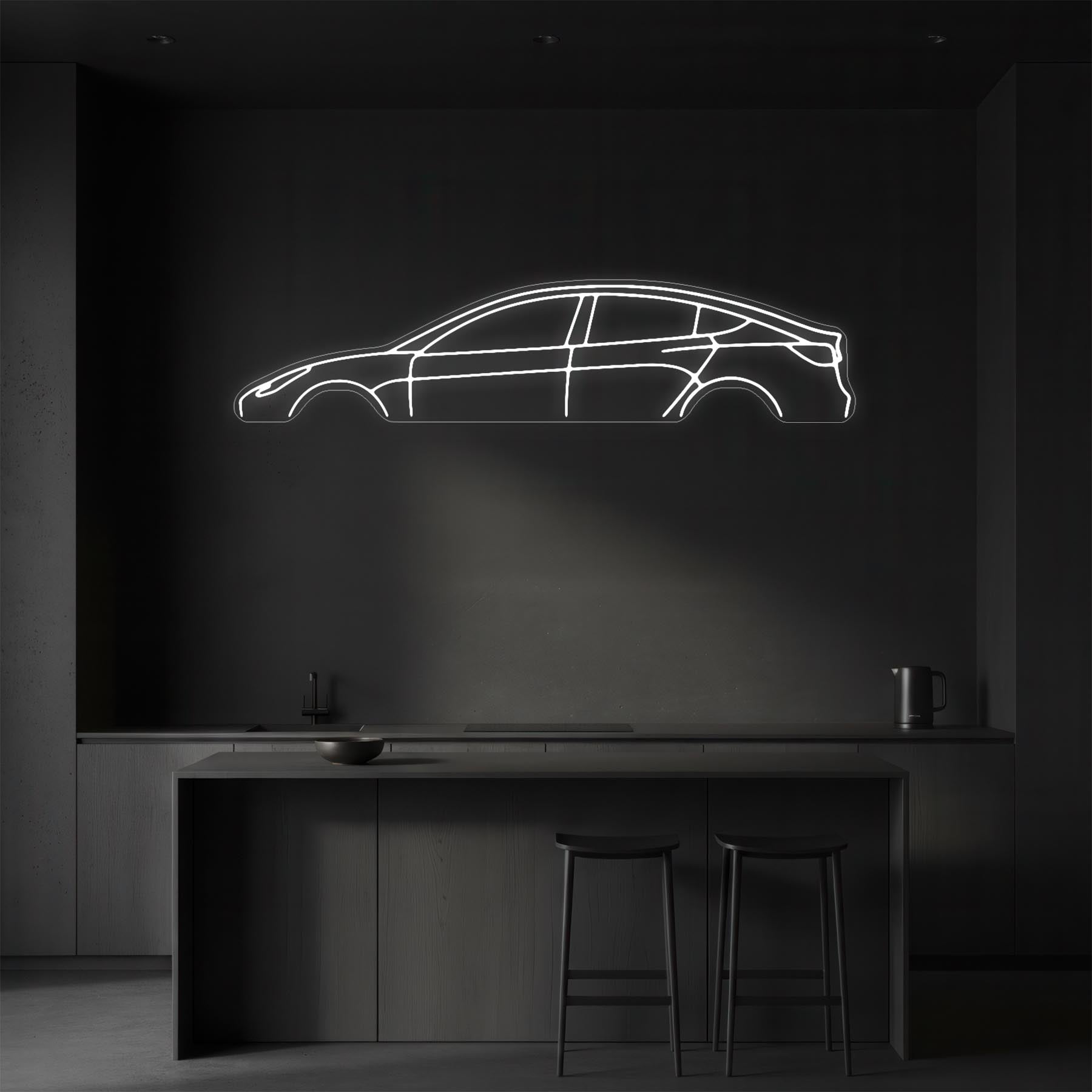 Model 3 Neon Silhouette