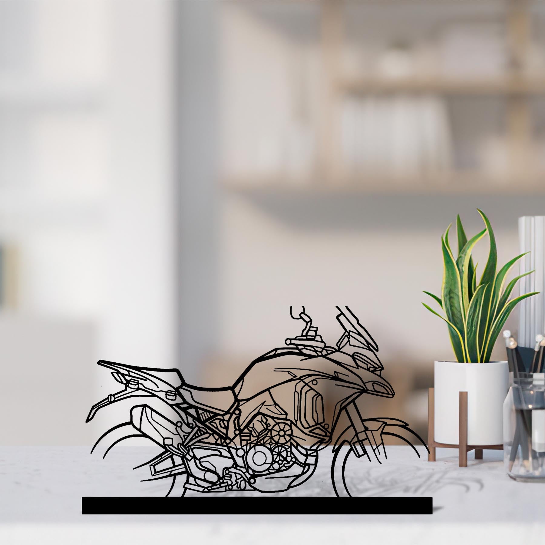 Multistrada V4S Silhouette Metal Art Stand