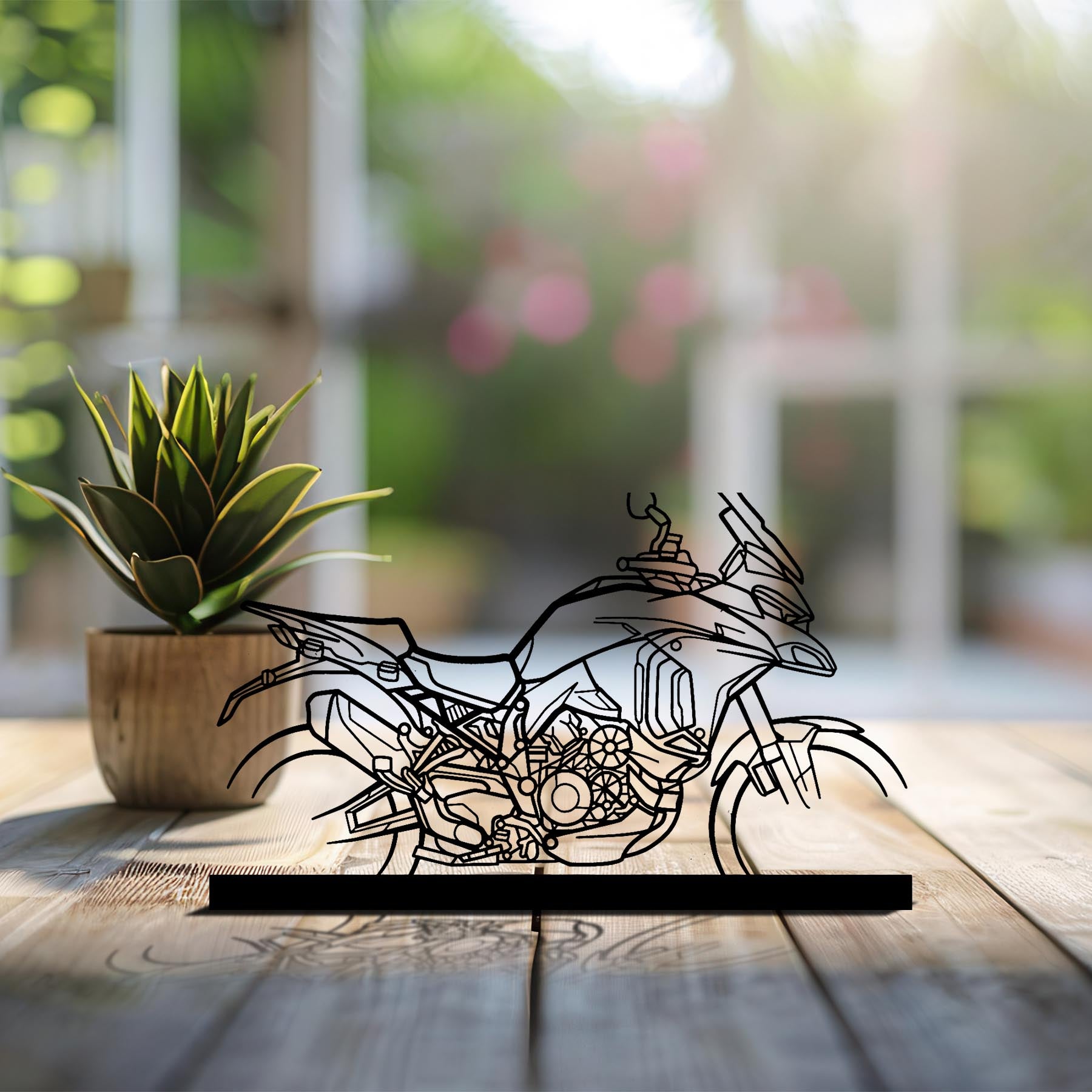 Multistrada V4S Silhouette Metal Art Stand