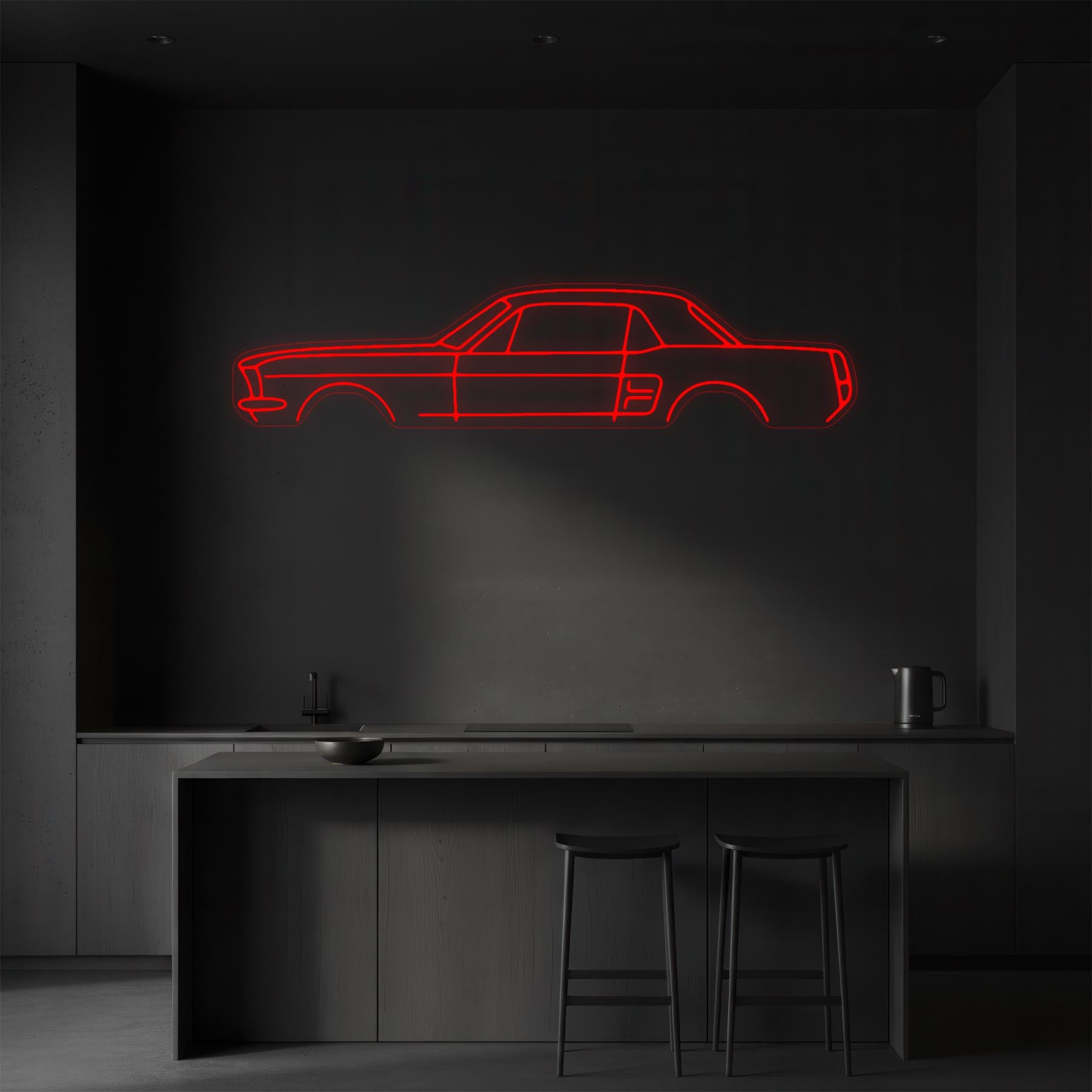 Mustang 1967 Coupe Neon Silhouette