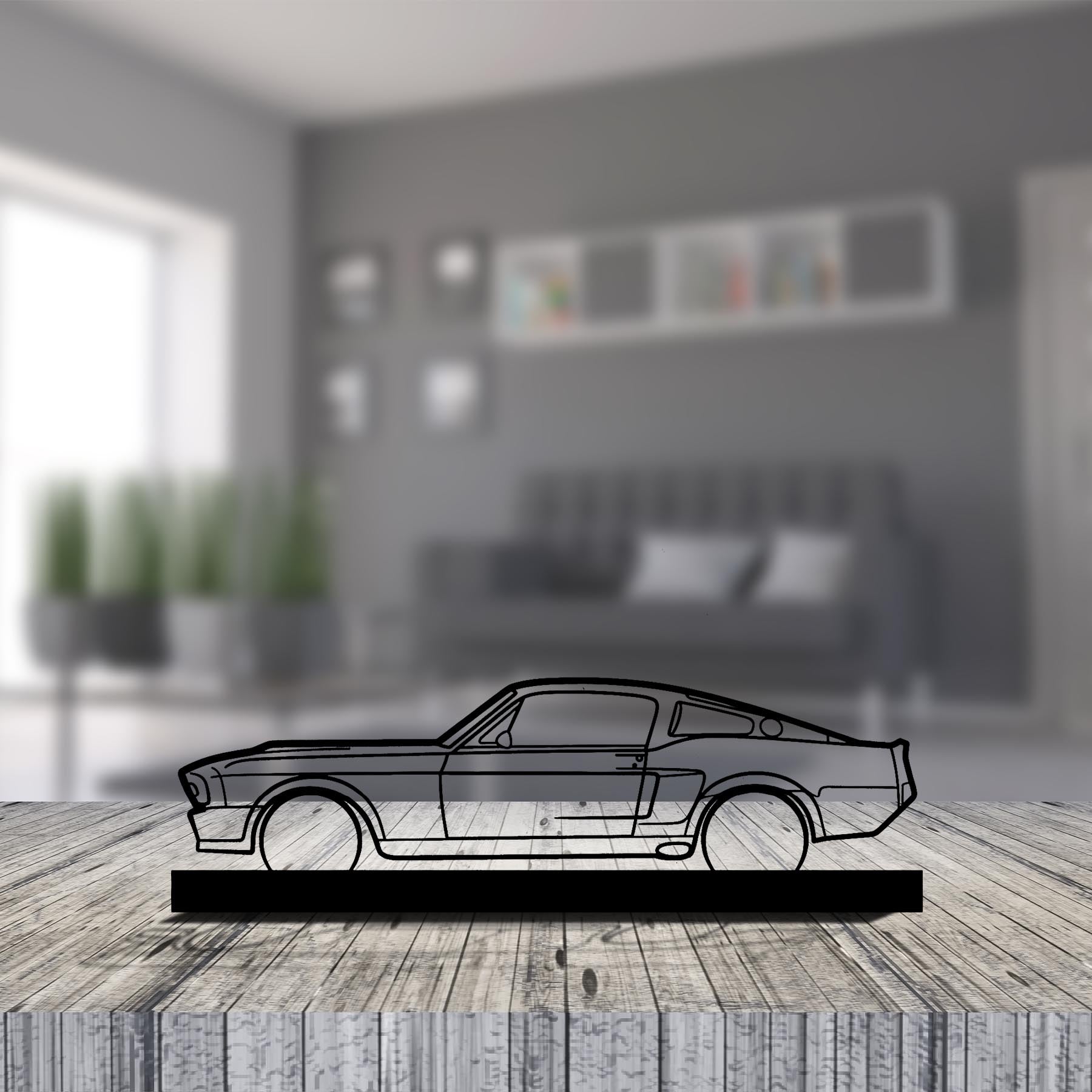 Mustang 1967 Silhouette Metal Art Stand