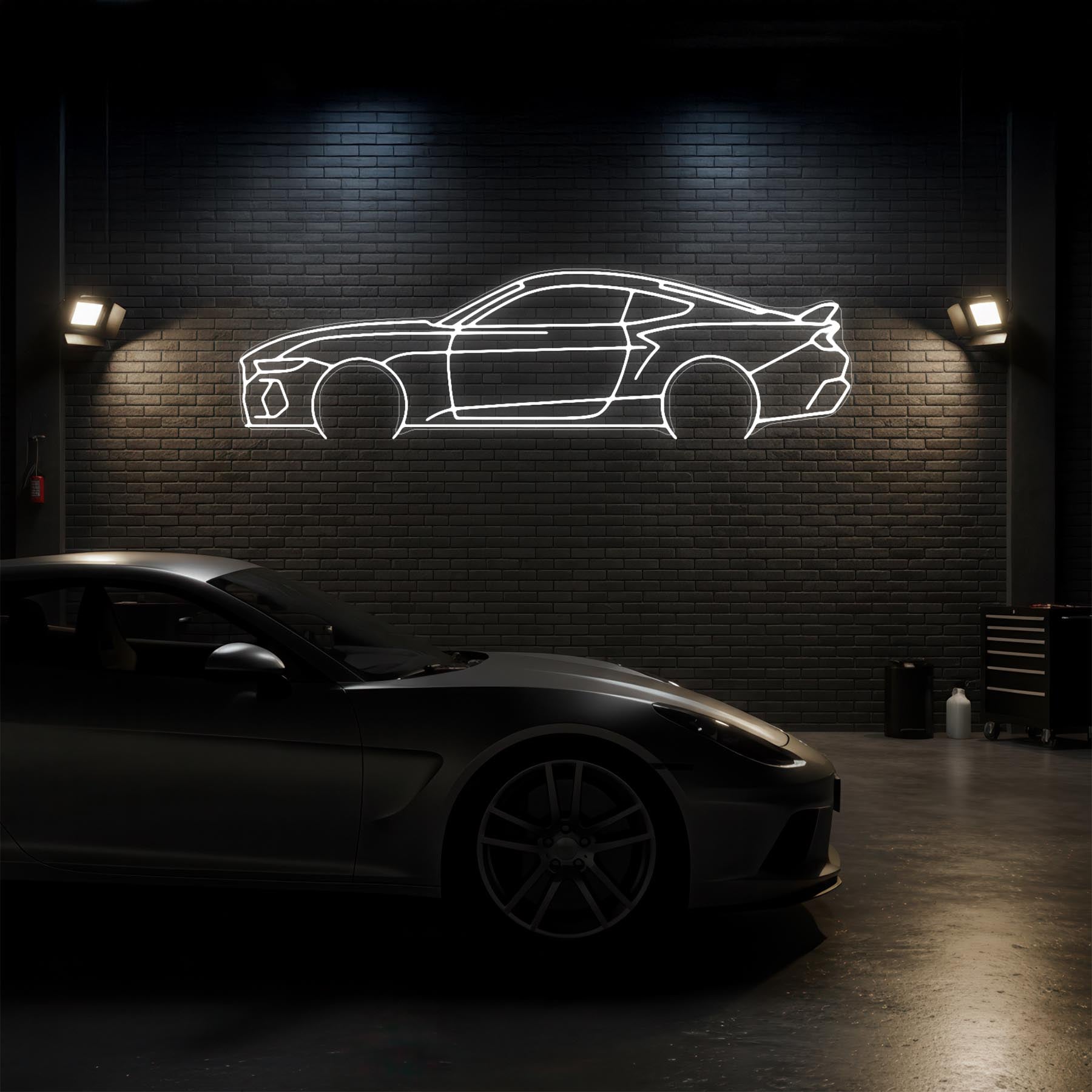 Mustang 2024 Neon Silhouette