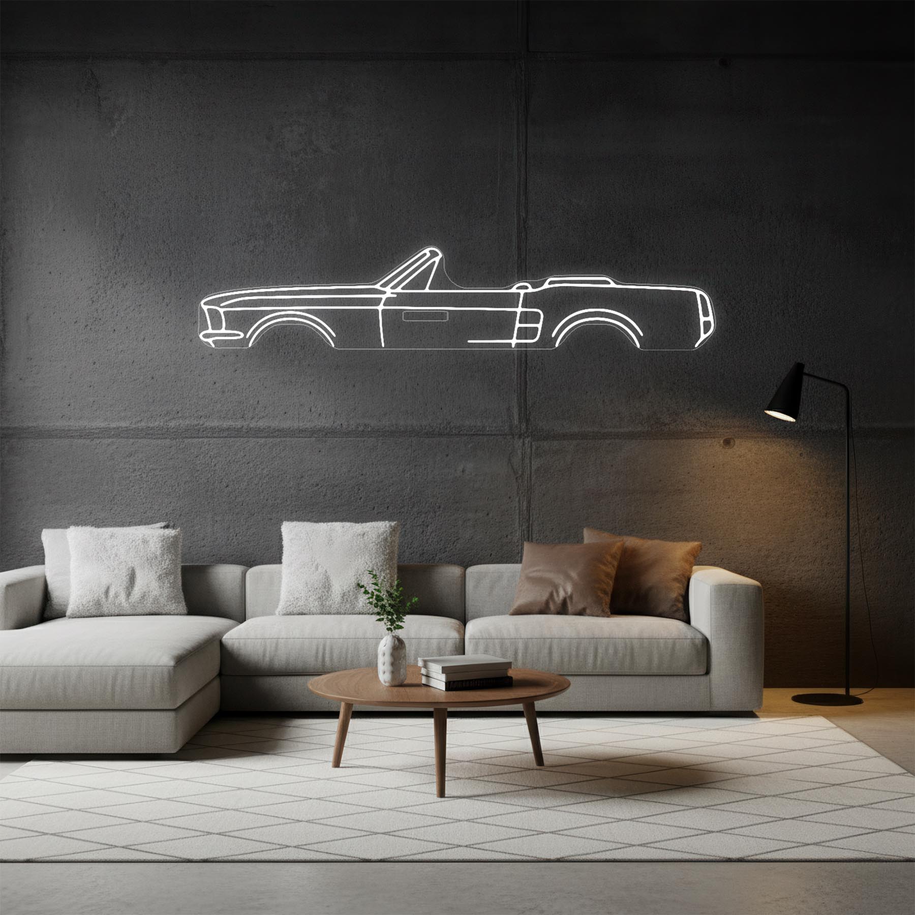 Mustang Cabrio 1967 Neon Silhouette