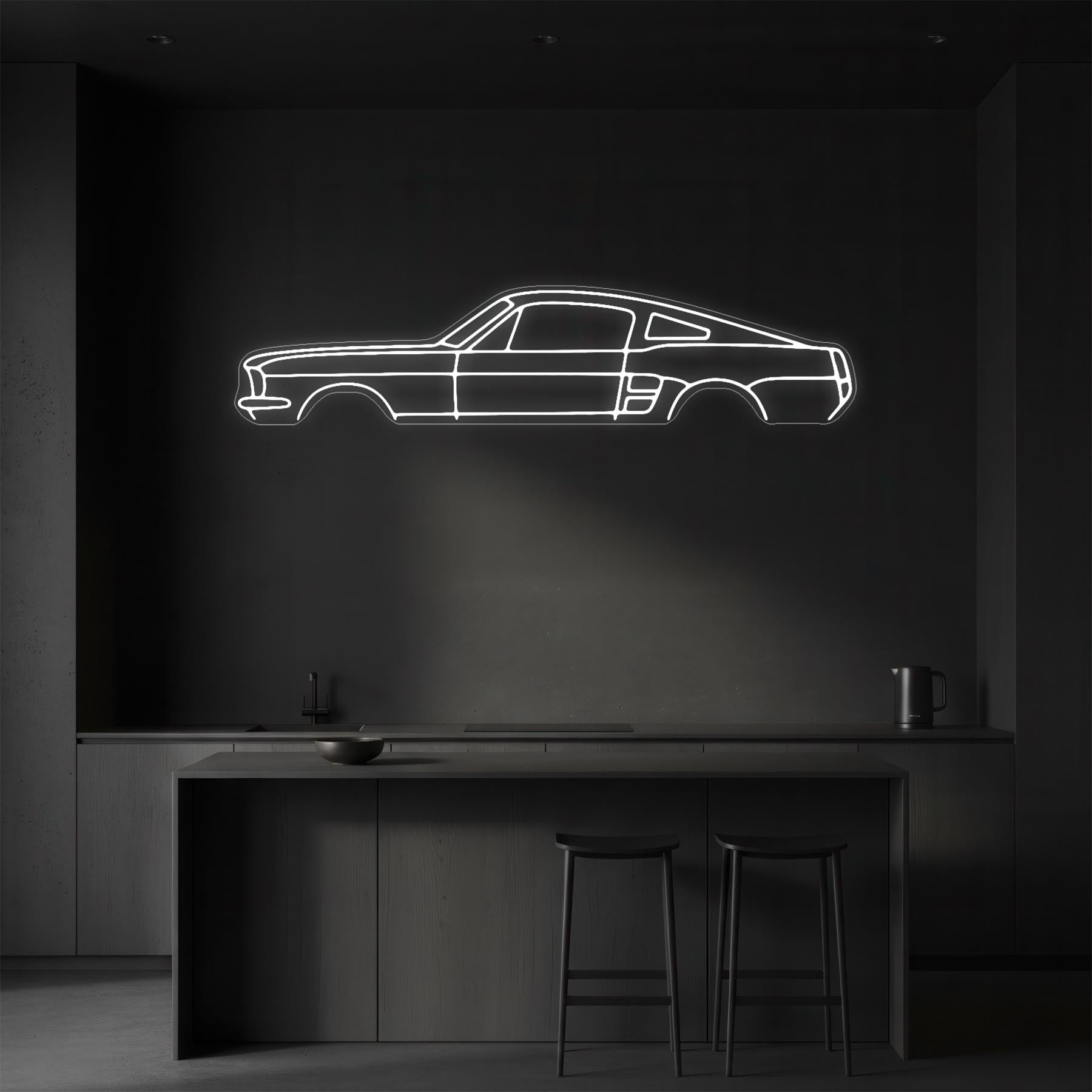 Mustang Fastback 1967 Neon Silhouette
