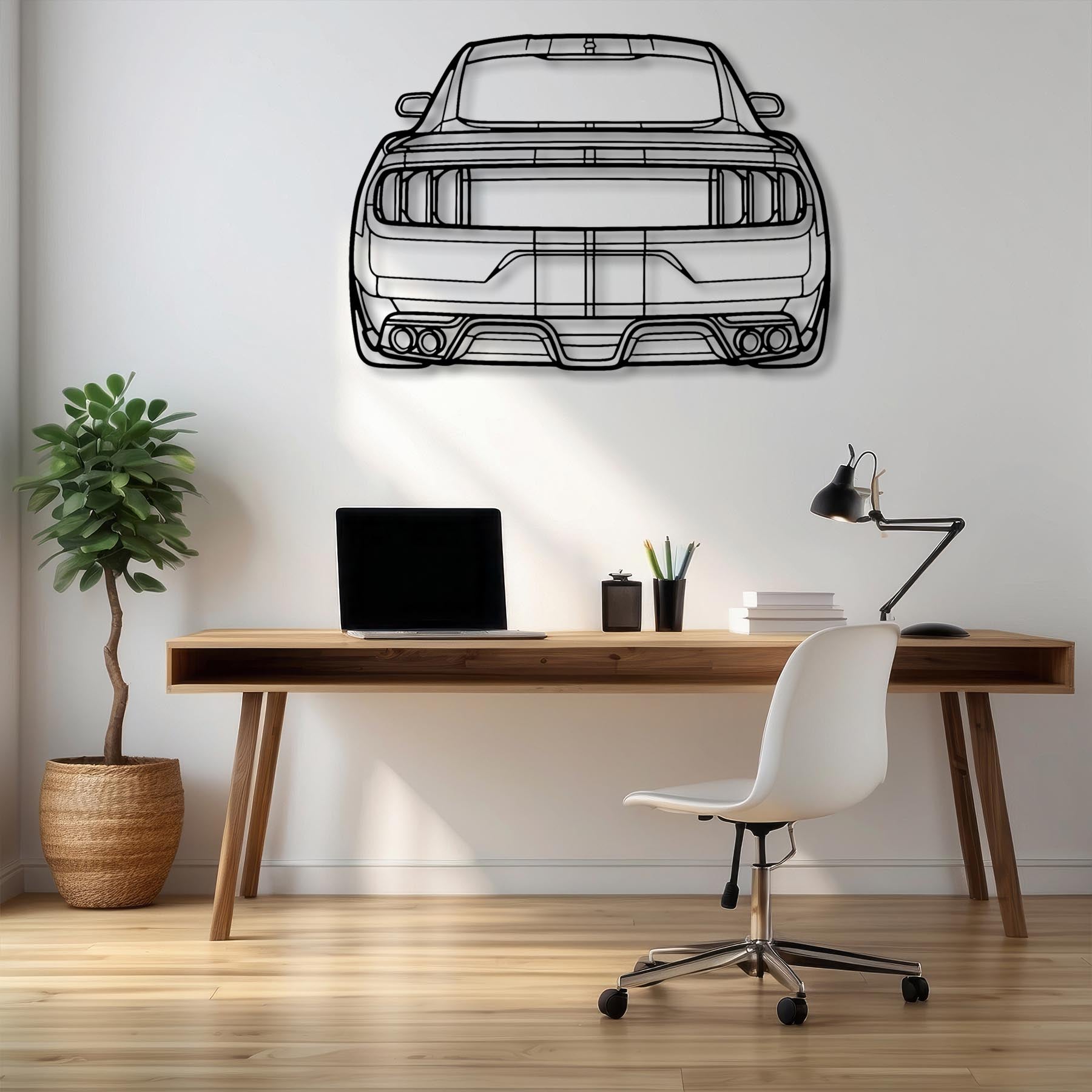 Mustang GT350 Back Silhouette Metal Wall Art