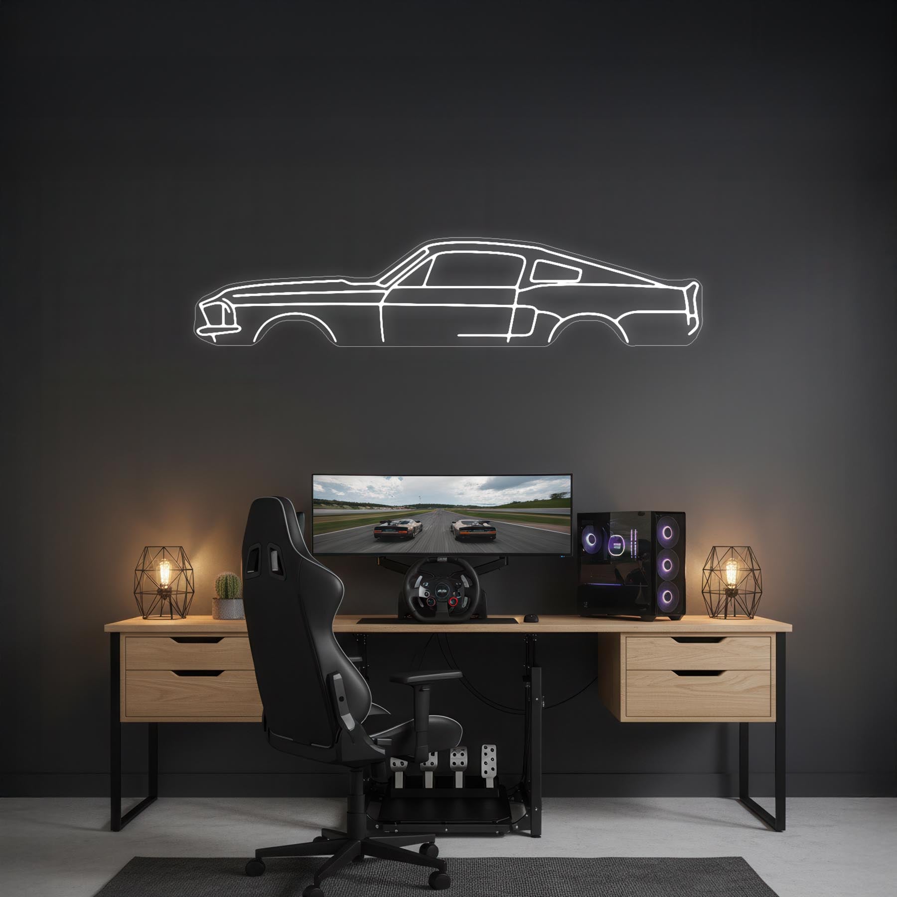 Mustang GT500KR 1967 Neon Silhouette