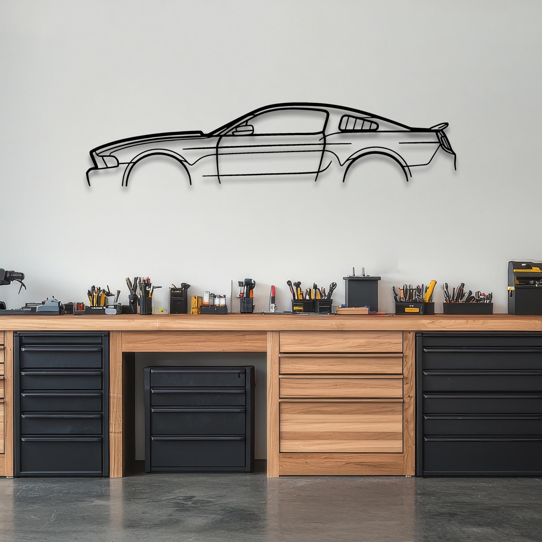 Mustang GT500 2010 Classic Silhouette Metal Wall Art