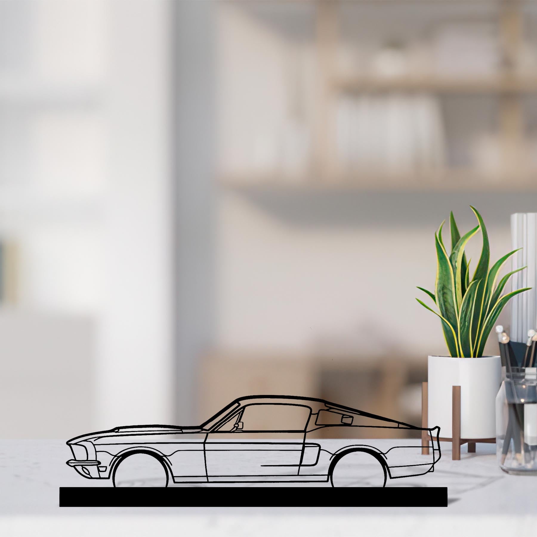 Mustang GT 1967 Silhouette Metal Art Stand