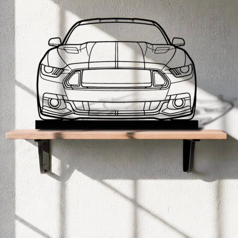 Mustang GT 2016 Front Silhouette Metal Art Stand