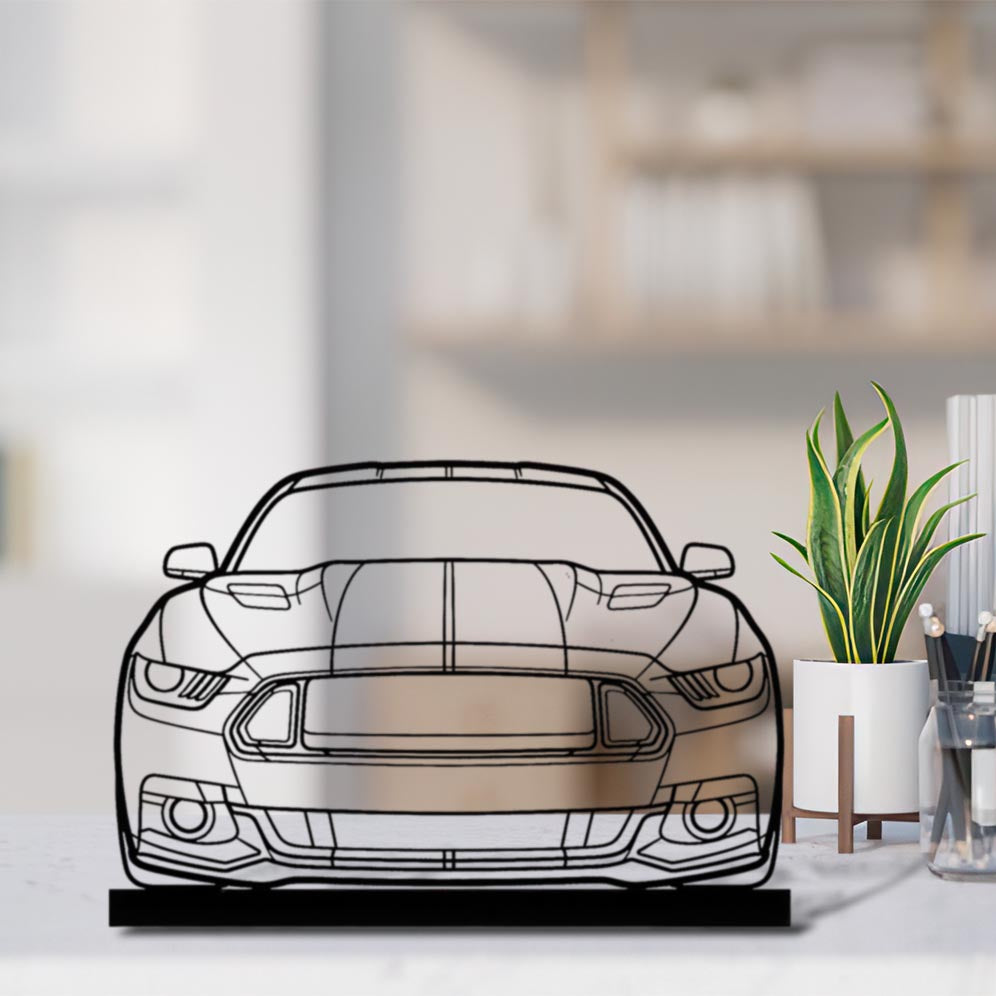 Mustang GT 2016 Front Silhouette Metal Art Stand