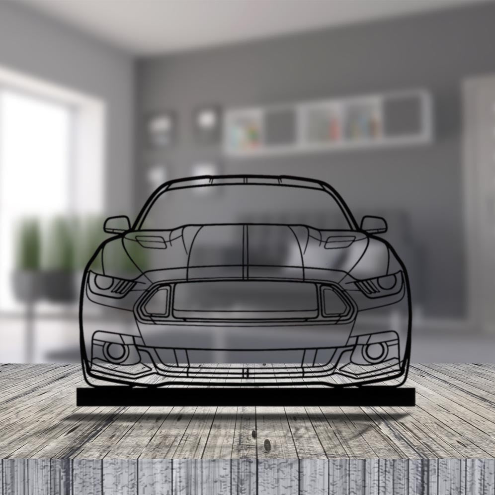 Mustang GT 2016 Front Silhouette Metal Art Stand