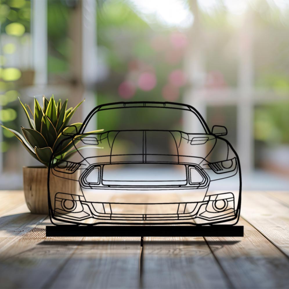 Mustang GT 2016 Front Silhouette Metal Art Stand