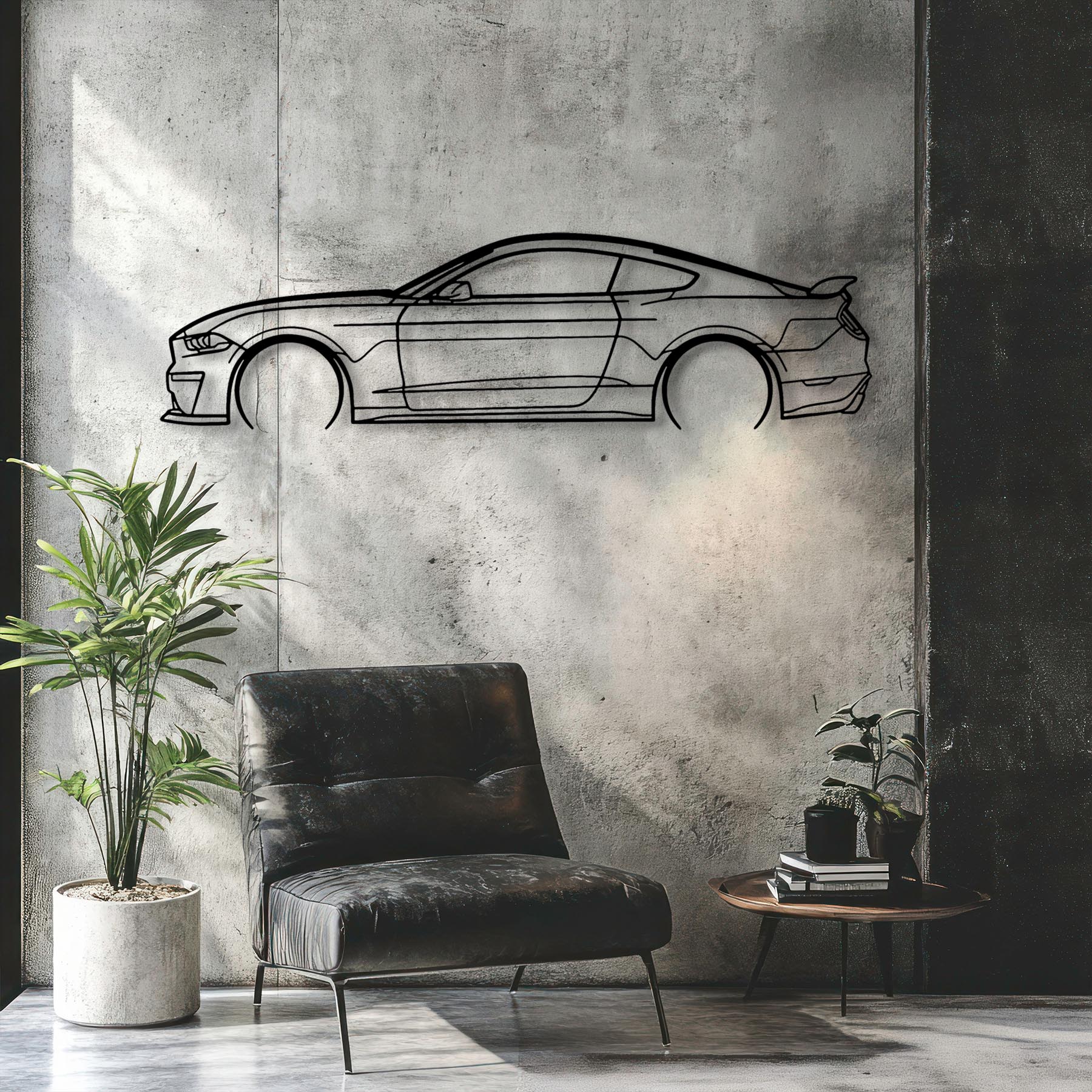 Mustang GT S550 Detailed Silhouette Metal Wall Art