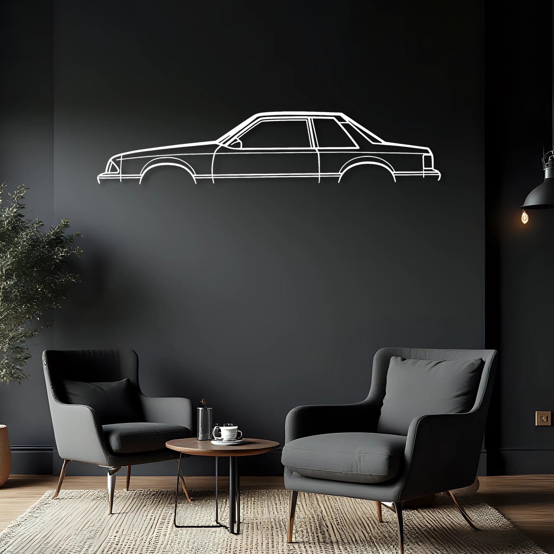 Mustang LX 1993 Classic Silhouette Metal Wall Art