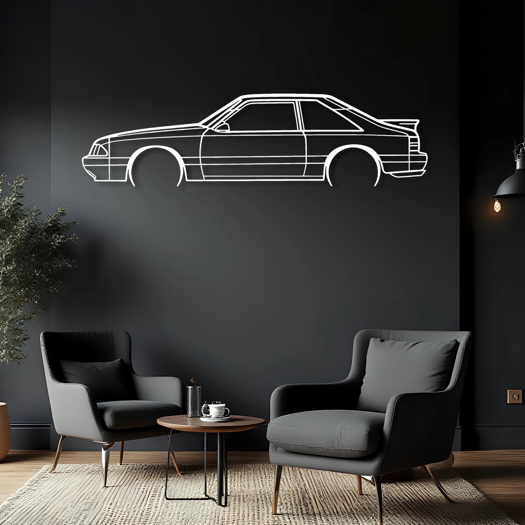 Mustang LX Detailed Silhouette Metal Wall Art