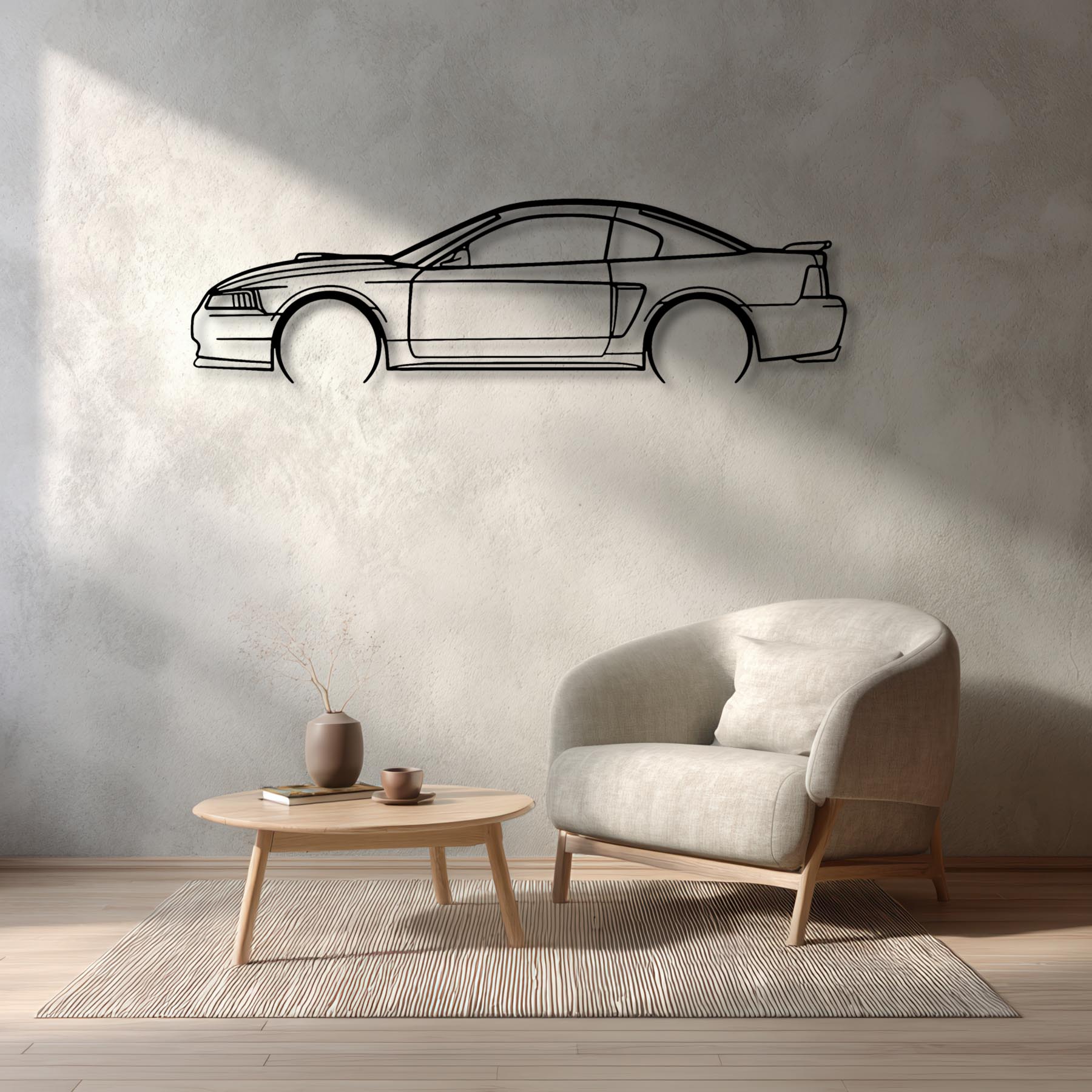 Mustang Mach 1 2003 Detailed Silhouette Metal Wall Art