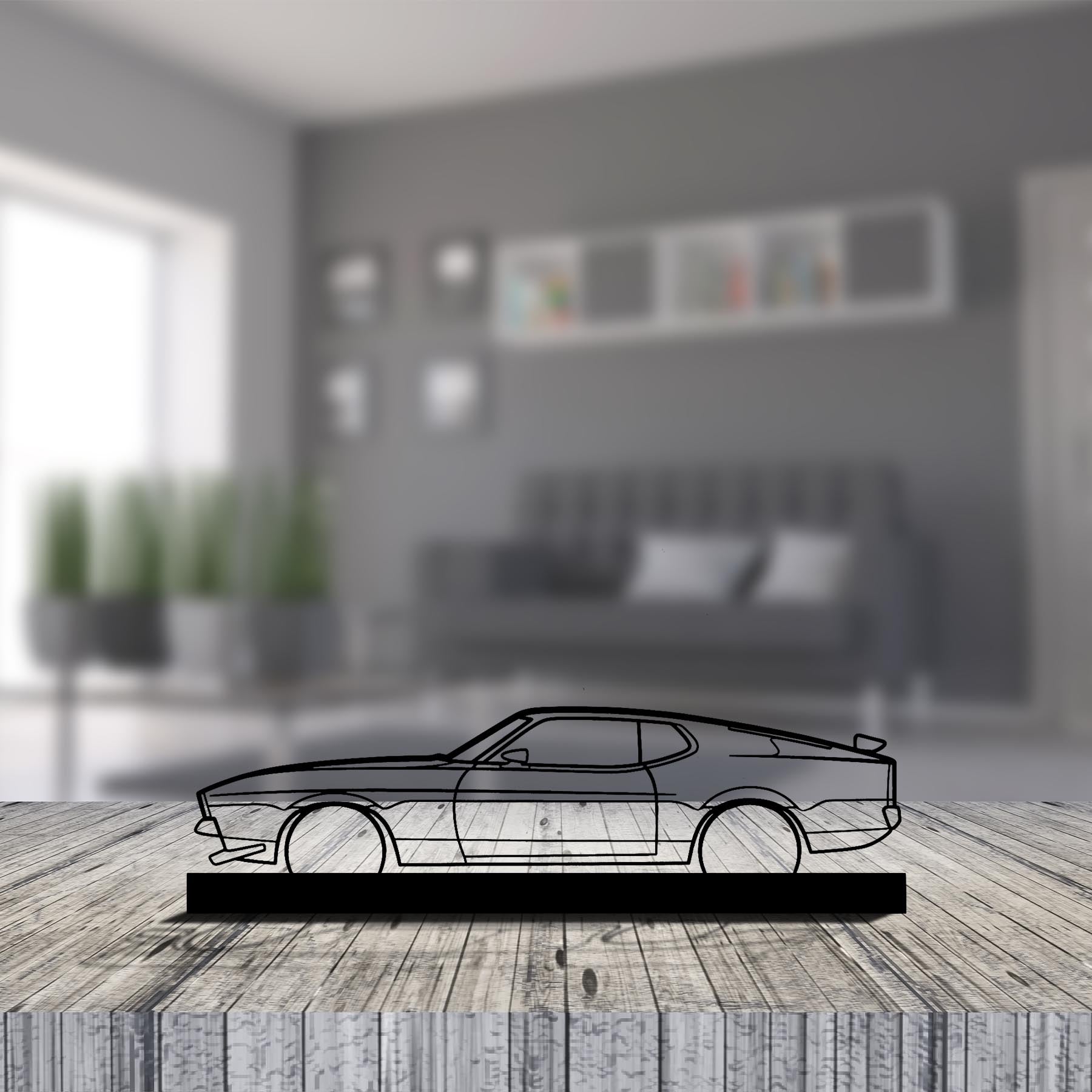 Mustang Mach 1 Silhouette Metal Art Stand