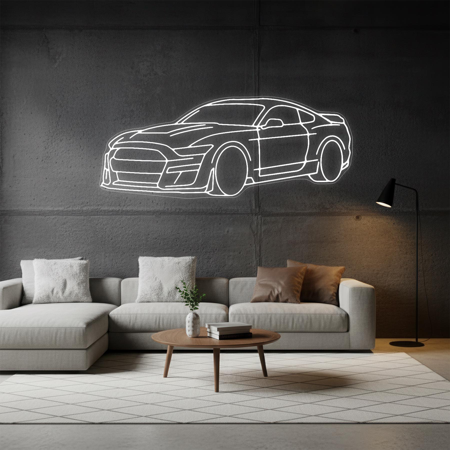 Mustang Shelby GT500 Angle Neon Silhouette