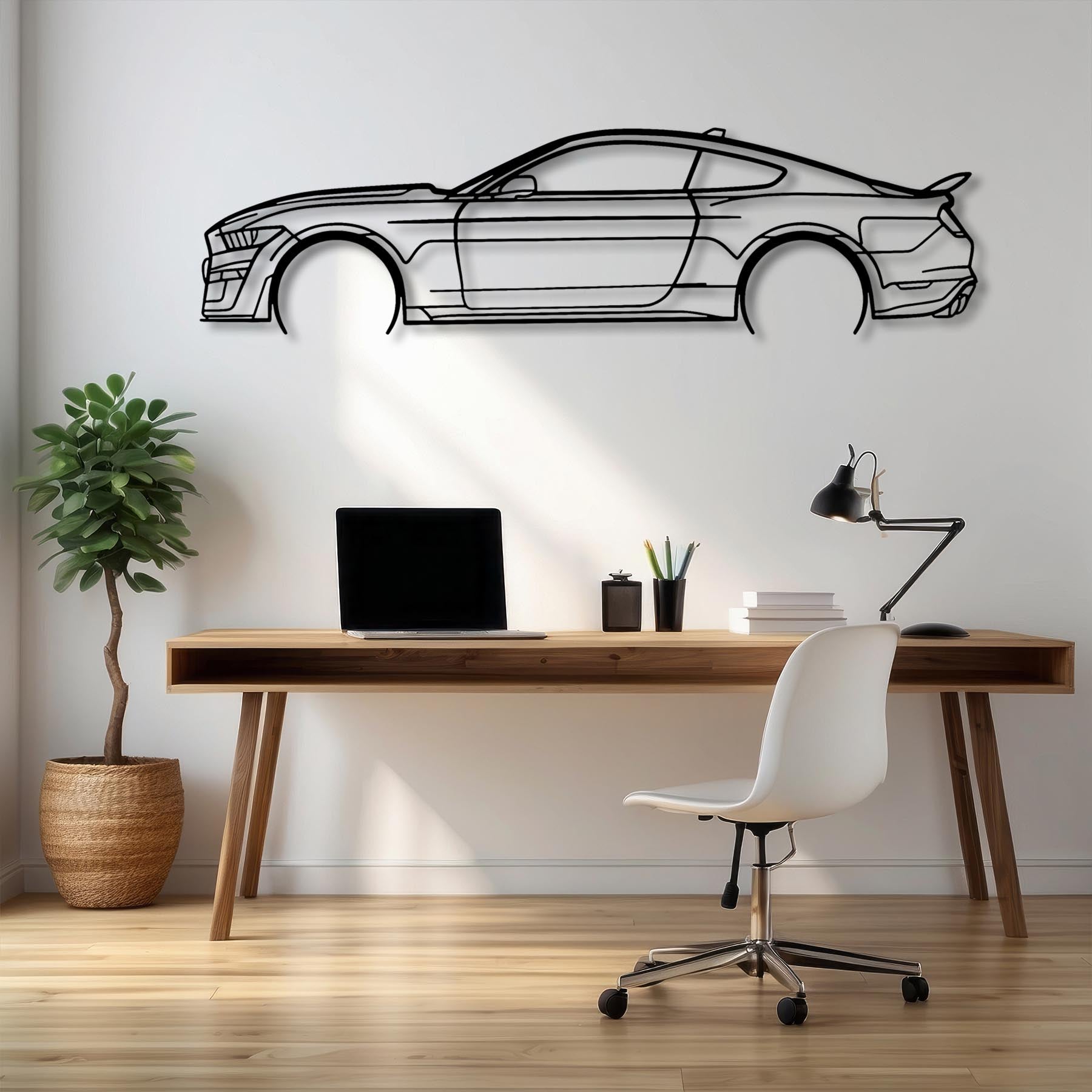 Mustang Shelby gt500 2021 Detailed Silhouette Metal Wall Art