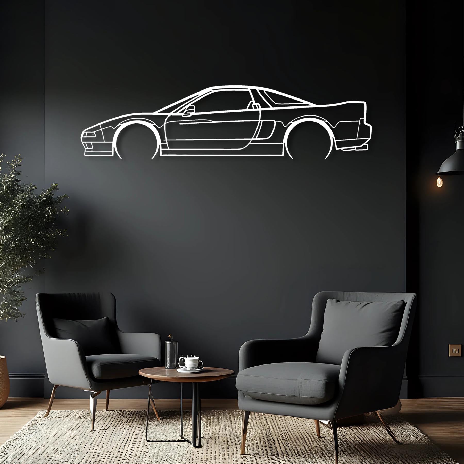 NSX 1991 Detailed Silhouette Metal Wall Art