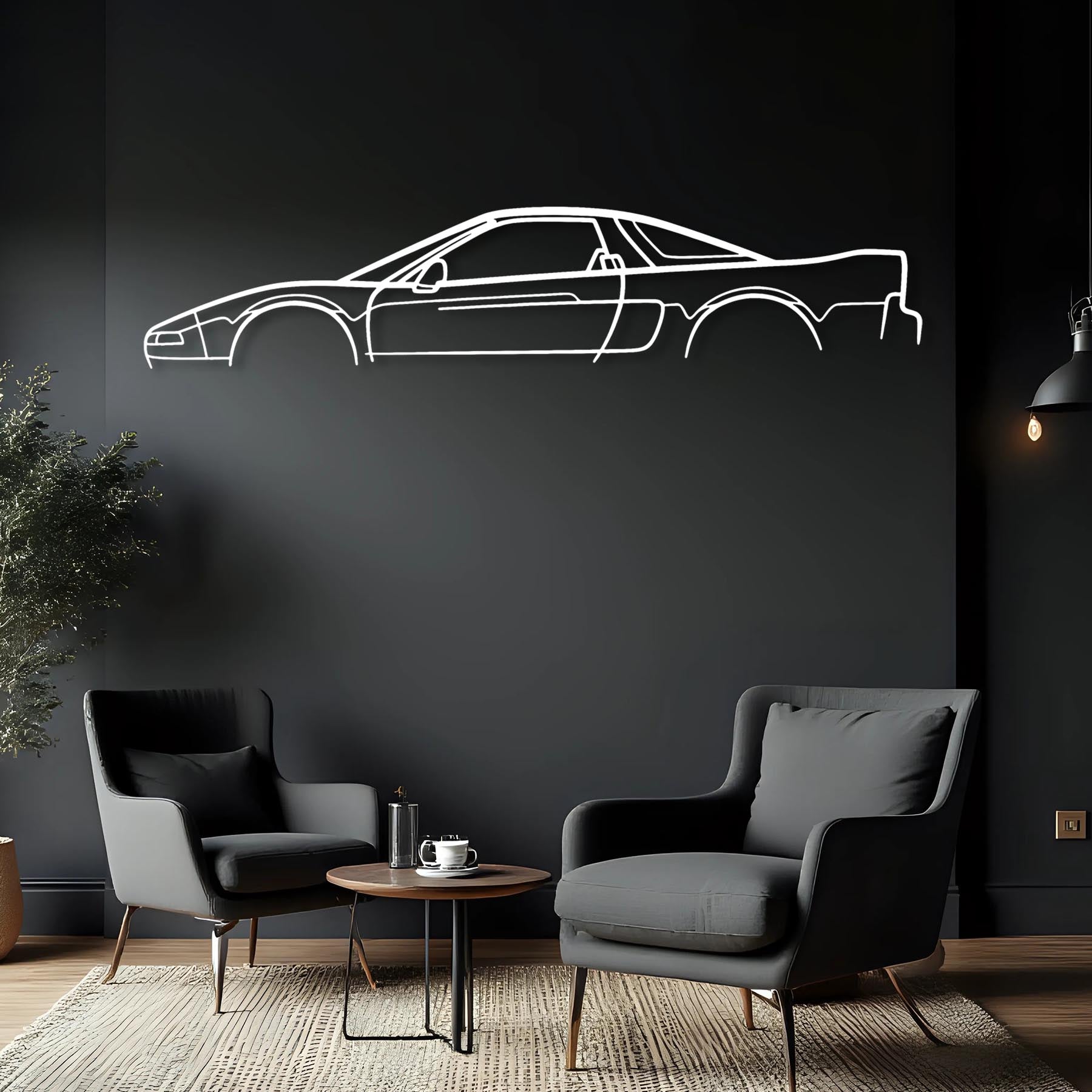 NSX Classic Silhouette Metal Wall Art