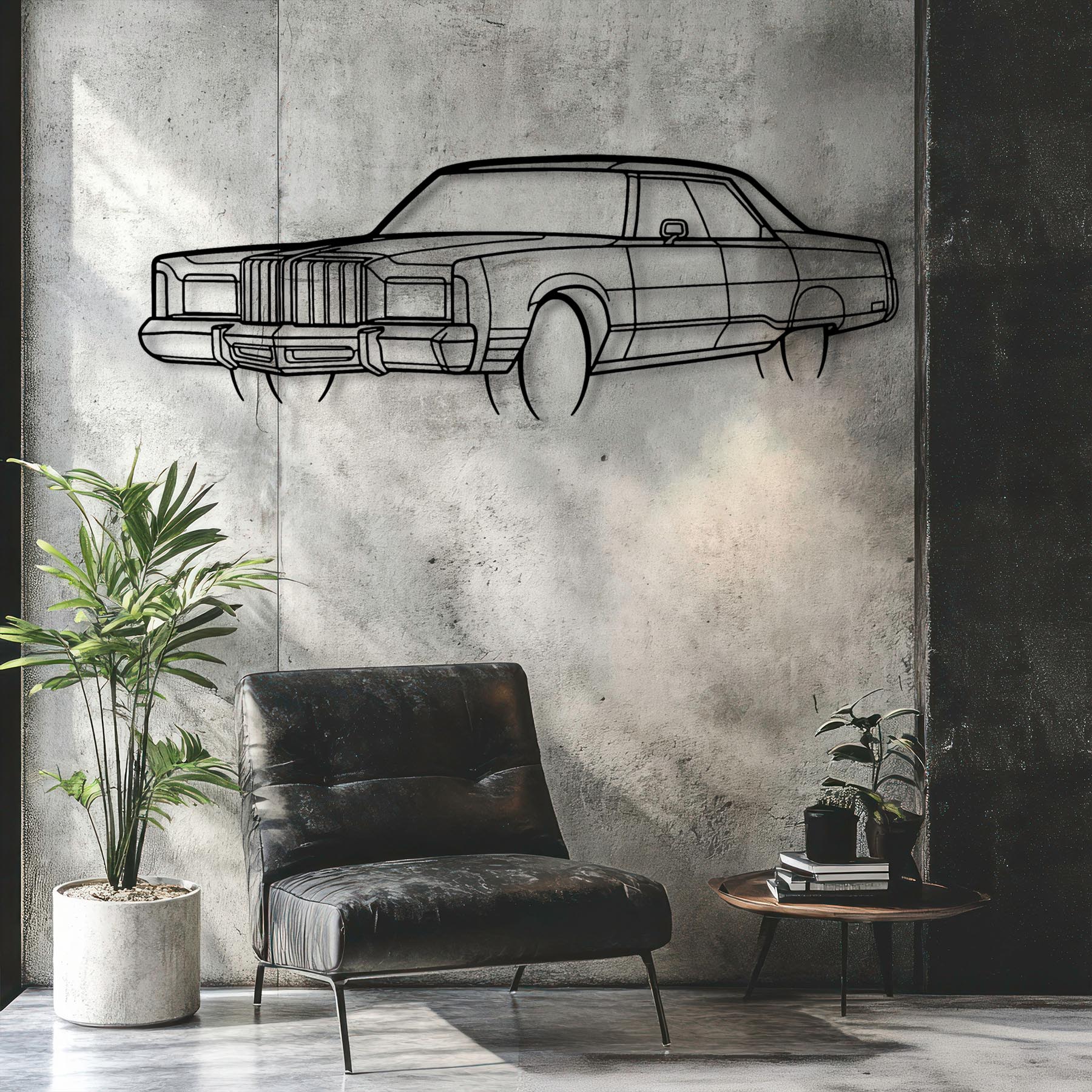 New Yorker 1978 Angle Silhouette Metal Wall Art