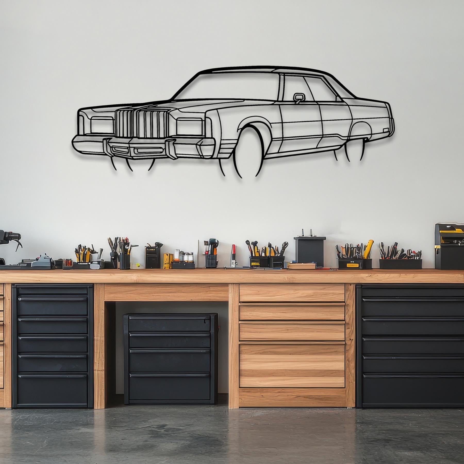 New Yorker 1978 Angle Silhouette Metal Wall Art